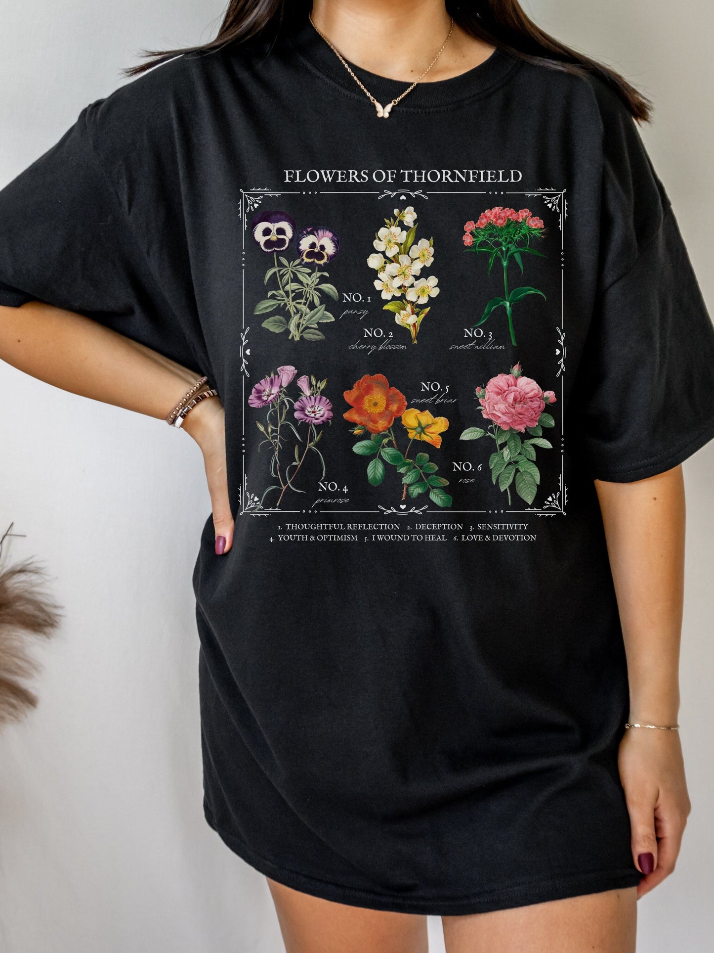 Jane Eyre Literary Flower Chart Herbology Floral Tee Shirt * Bookish Bookworm Gift * Charlotte bronte Poet Literature Shirt * Dark Academia