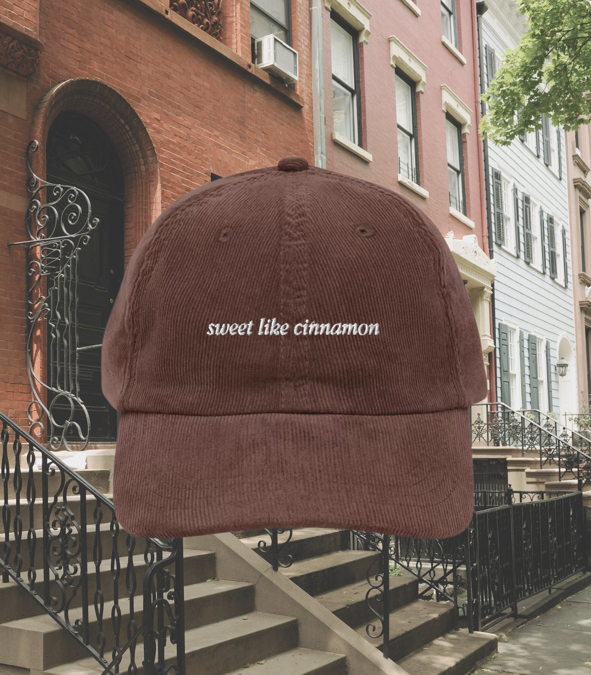 Sweet Like Cinnamon Corduroy Embroidered Dad Hat * Coquette Old Money Cinnamon Girl Angelcore Dollette Aesthetic