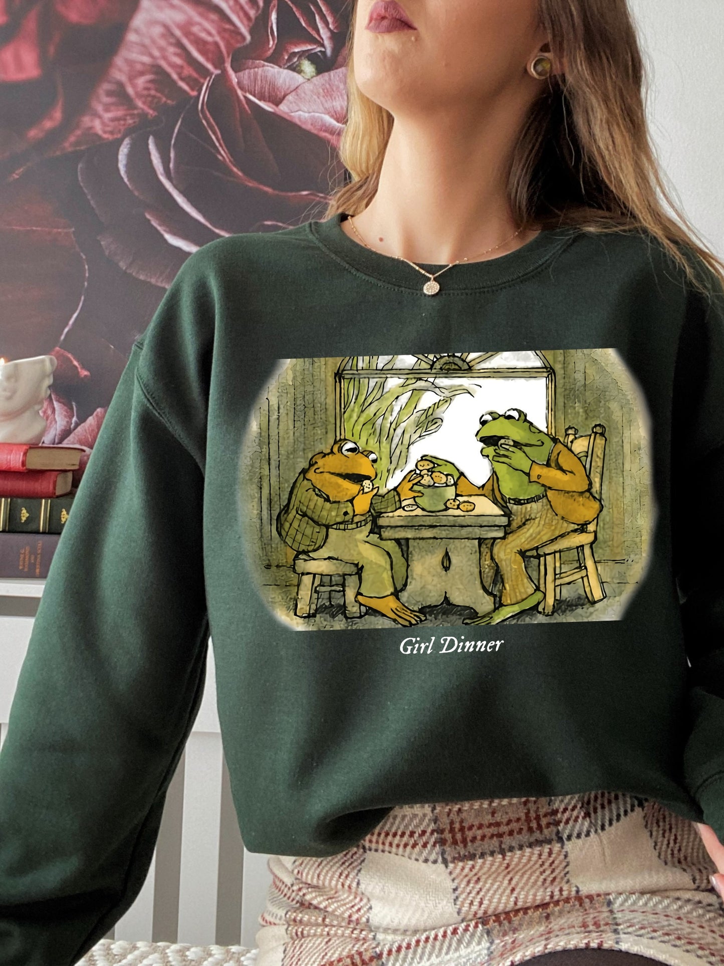 Vintage Frog And Toad Are Friends Girl Dinner Sweatshirt * Classic Book Cover Shirt * The Lovers Sat and did Nothing * We must stop eating