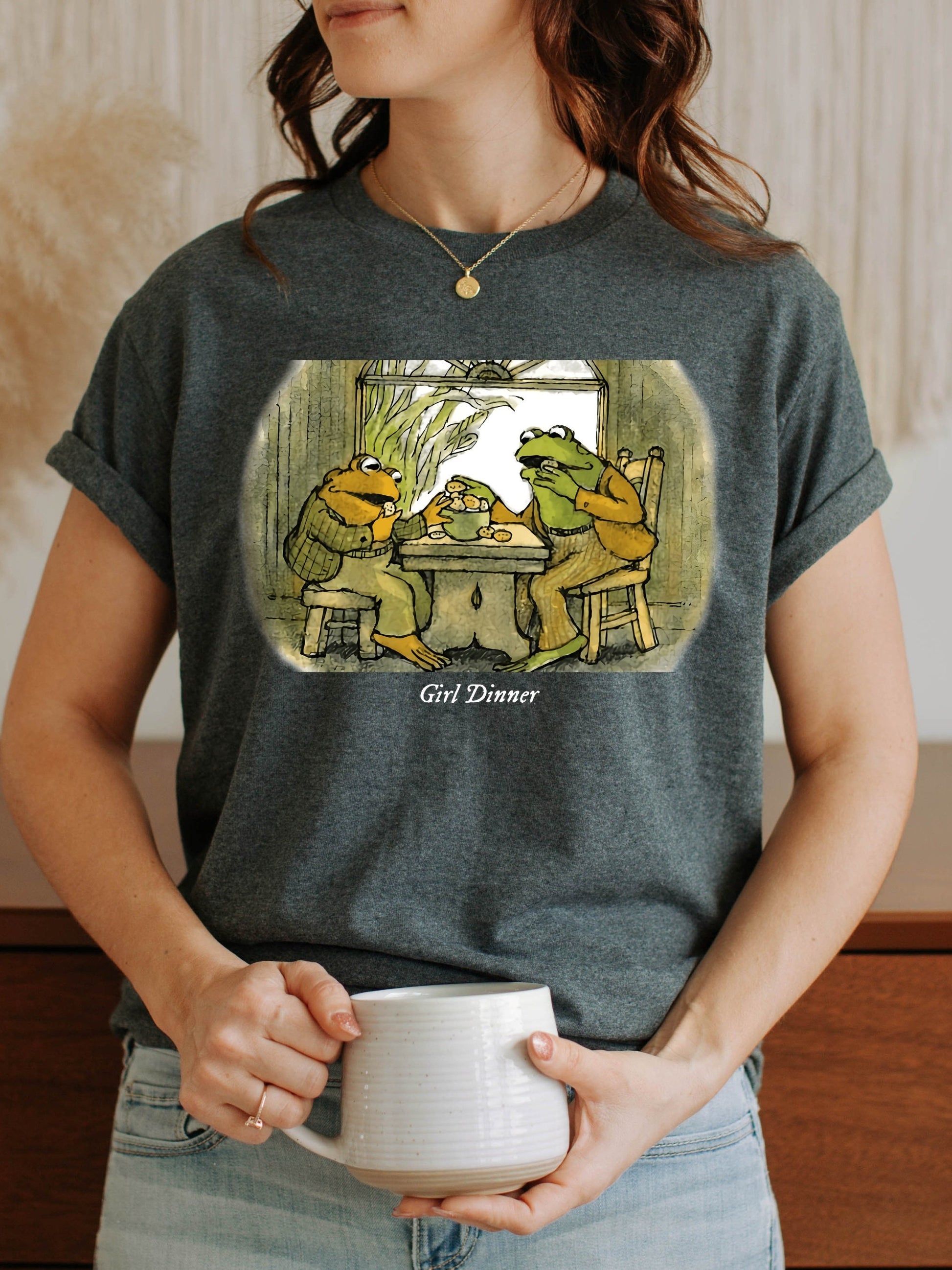 Vintage Frog And Toad Are Friends Girl Dinner Tshirt tee shirt * Classic Book Cover * The Lovers Sat and did Nothing We must stop eating