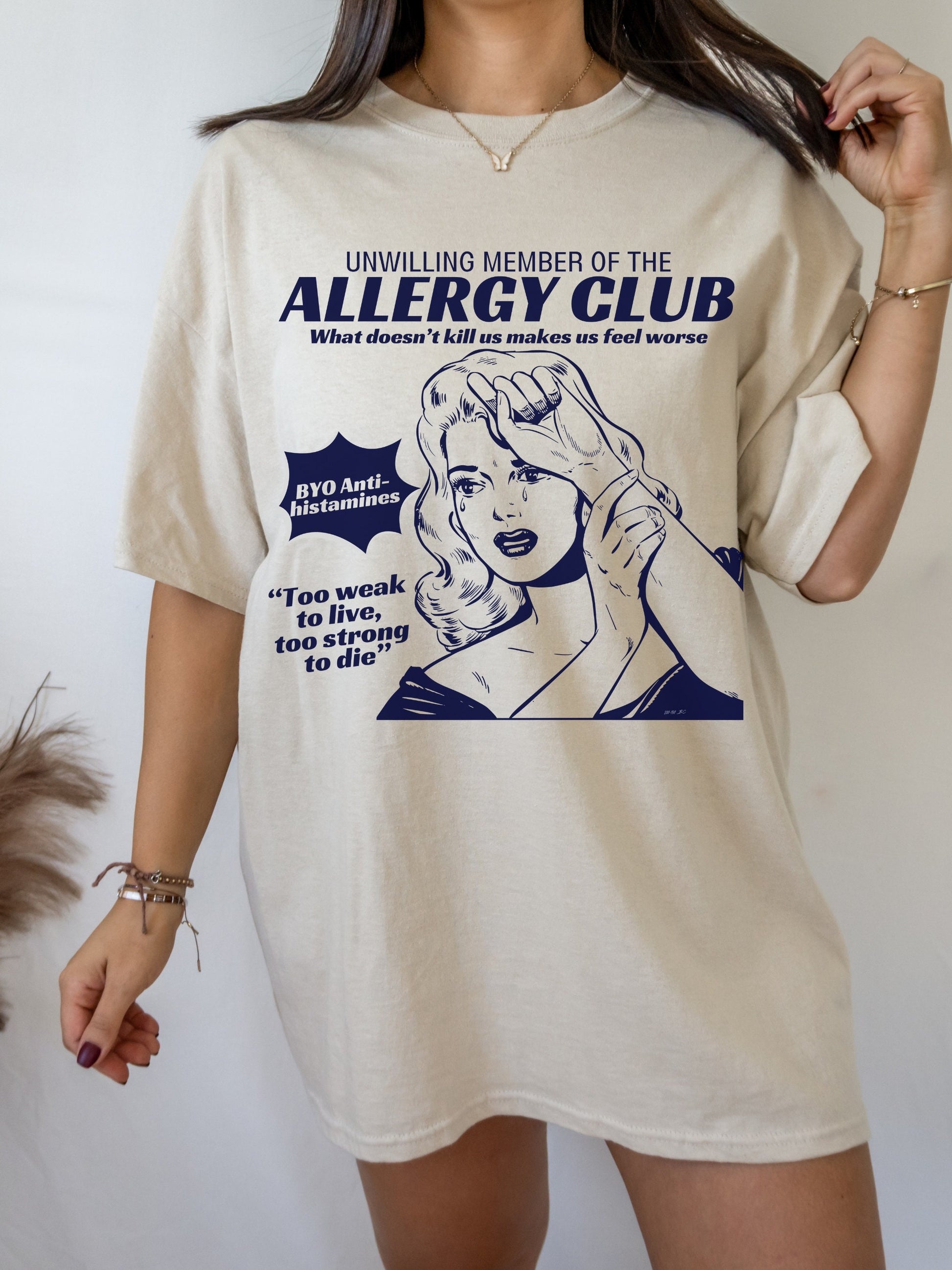 Allergy Club Anti Allergen Antihistamine Allergic Gluten Peanuts Nuts Food Allergies Tshirt * Funny Allergy Awareness Tee Anaphylaxis Epipen