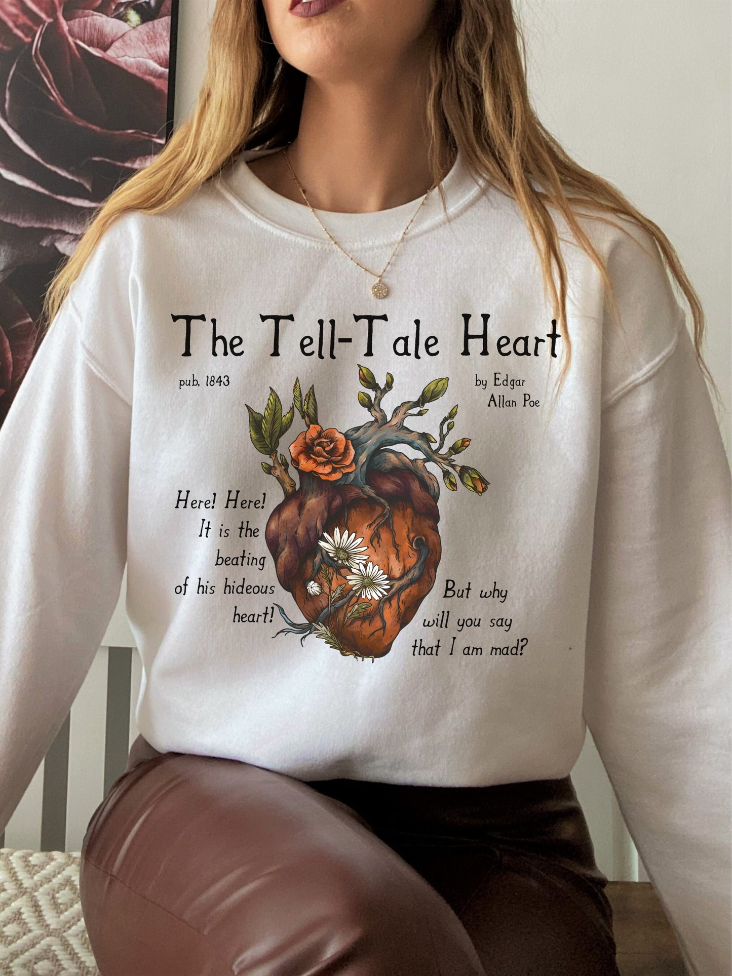 Edgar Allan Poe The Tell-Tale Heart Quote Tee * Dark Academia Goth Witchy Goblincore Shirt * Poet Bookish Gift Ideas * Raven Grunge Tshirt