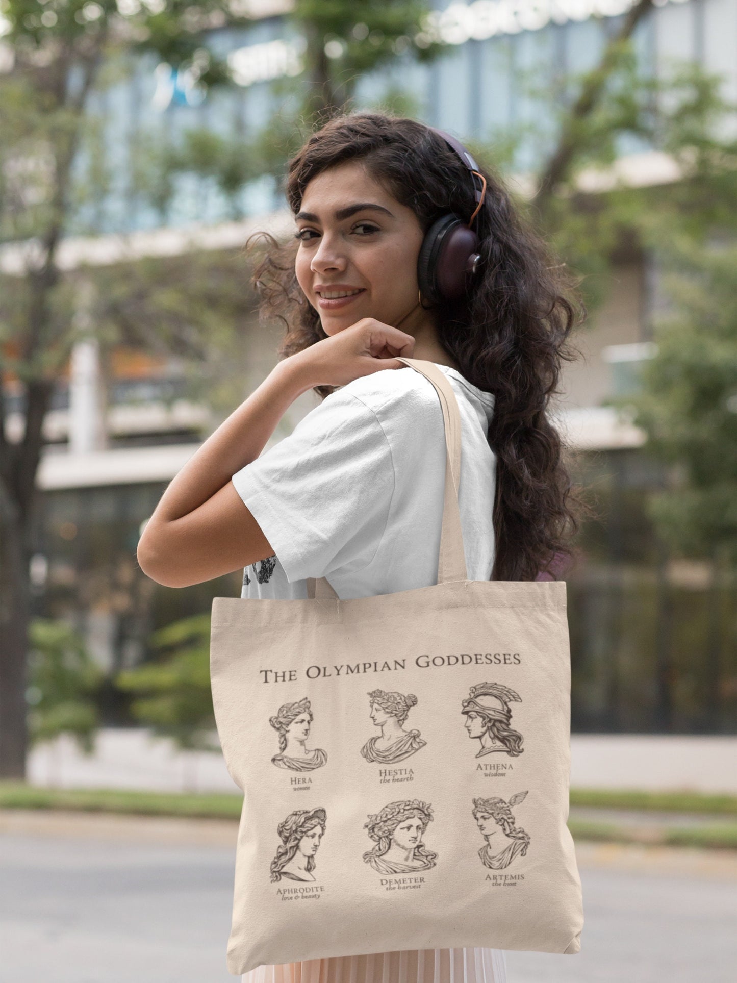 The Goddesses Greek mythology Classic Literature tote bag * athena aphrodite demeter artemis * homer Illiad muses fates dark light academia