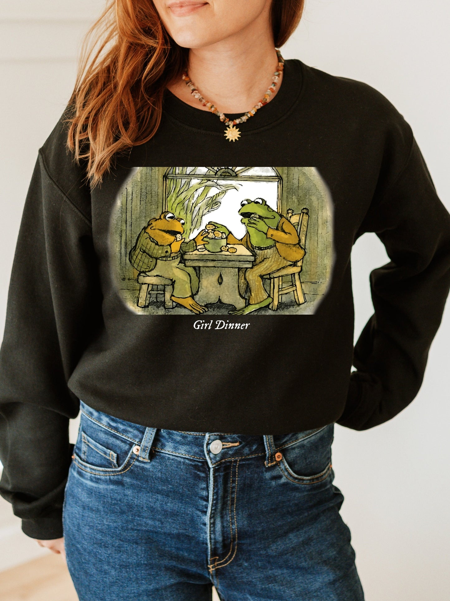 Vintage Frog And Toad Are Friends Girl Dinner Sweatshirt * Classic Book Cover Shirt * The Lovers Sat and did Nothing * We must stop eating