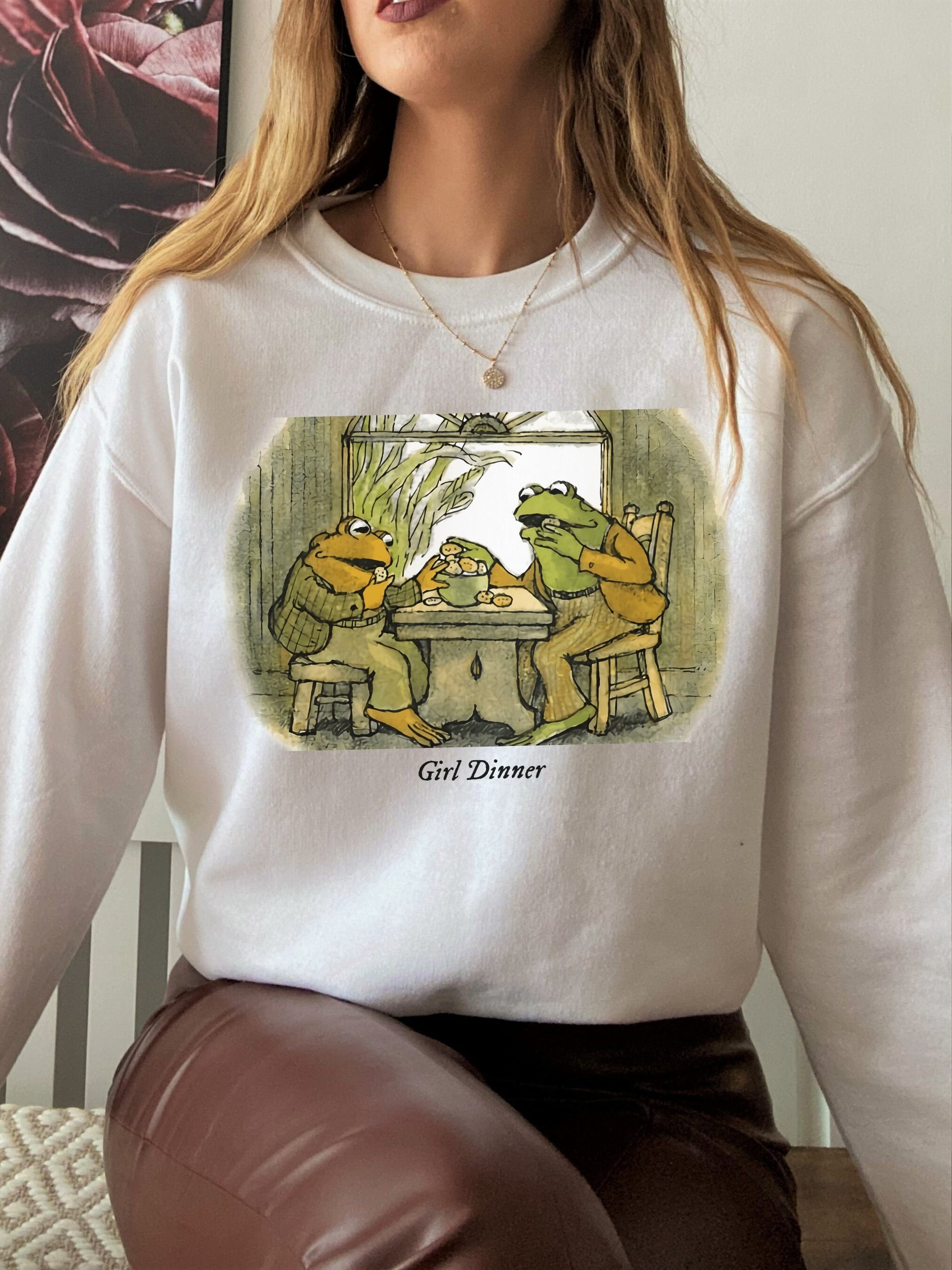 Vintage Frog And Toad Are Friends Girl Dinner Sweatshirt * Classic Book Cover Shirt * The Lovers Sat and did Nothing * We must stop eating