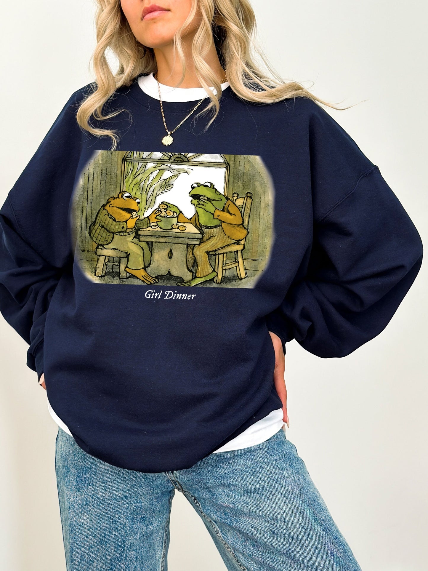 Vintage Frog And Toad Are Friends Girl Dinner Sweatshirt * Classic Book Cover Shirt * The Lovers Sat and did Nothing * We must stop eating
