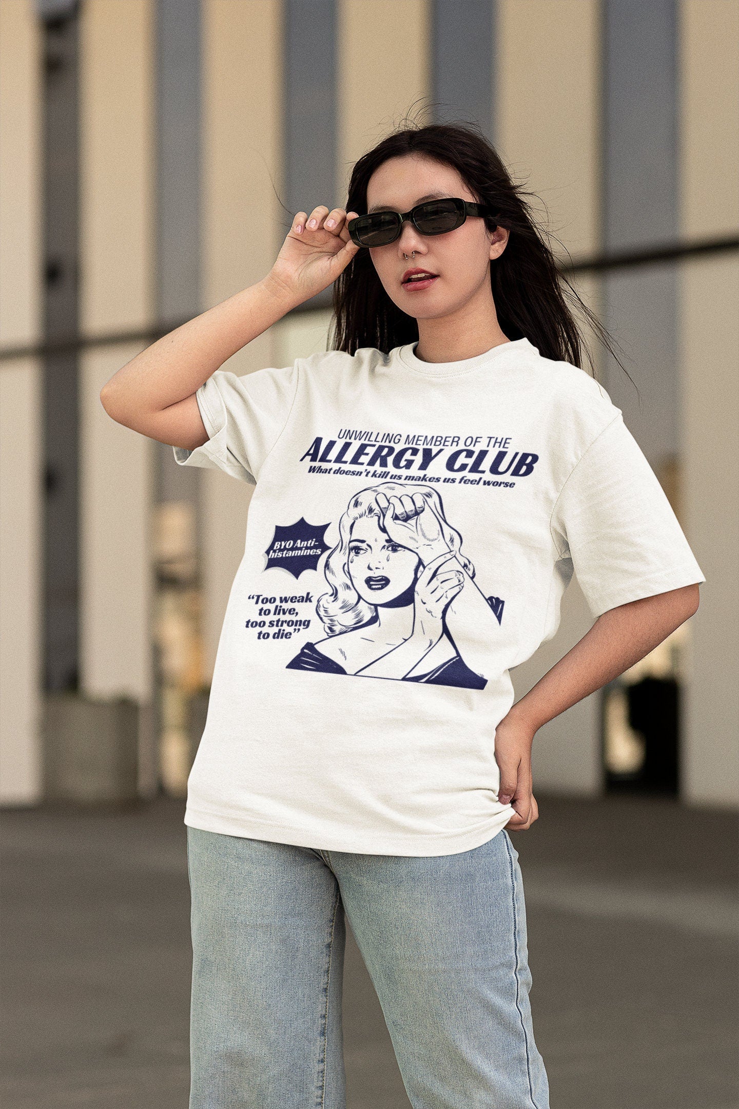 Allergy Club Anti Allergen Antihistamine Allergic Gluten Peanuts Nuts Food Allergies Tshirt * Funny Allergy Awareness Tee Anaphylaxis Epipen