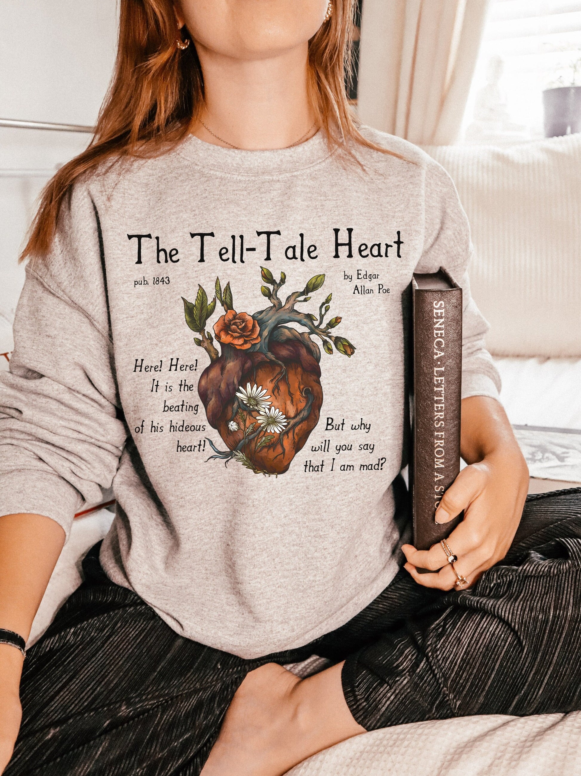 Edgar Allan Poe The Tell-Tale Heart Quote Tee * Dark Academia Goth Witchy Goblincore Shirt * Poet Bookish Gift Ideas * Raven Grunge Tshirt