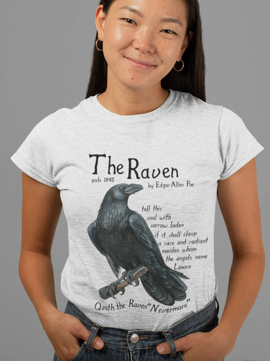 Edgar Allan Poe The Raven Poem Quote Tee * Midnight Dreary Lenore * Dark Academia Goth Witchy Goblincore Shirt Bookish Gift Grunge Tshirt