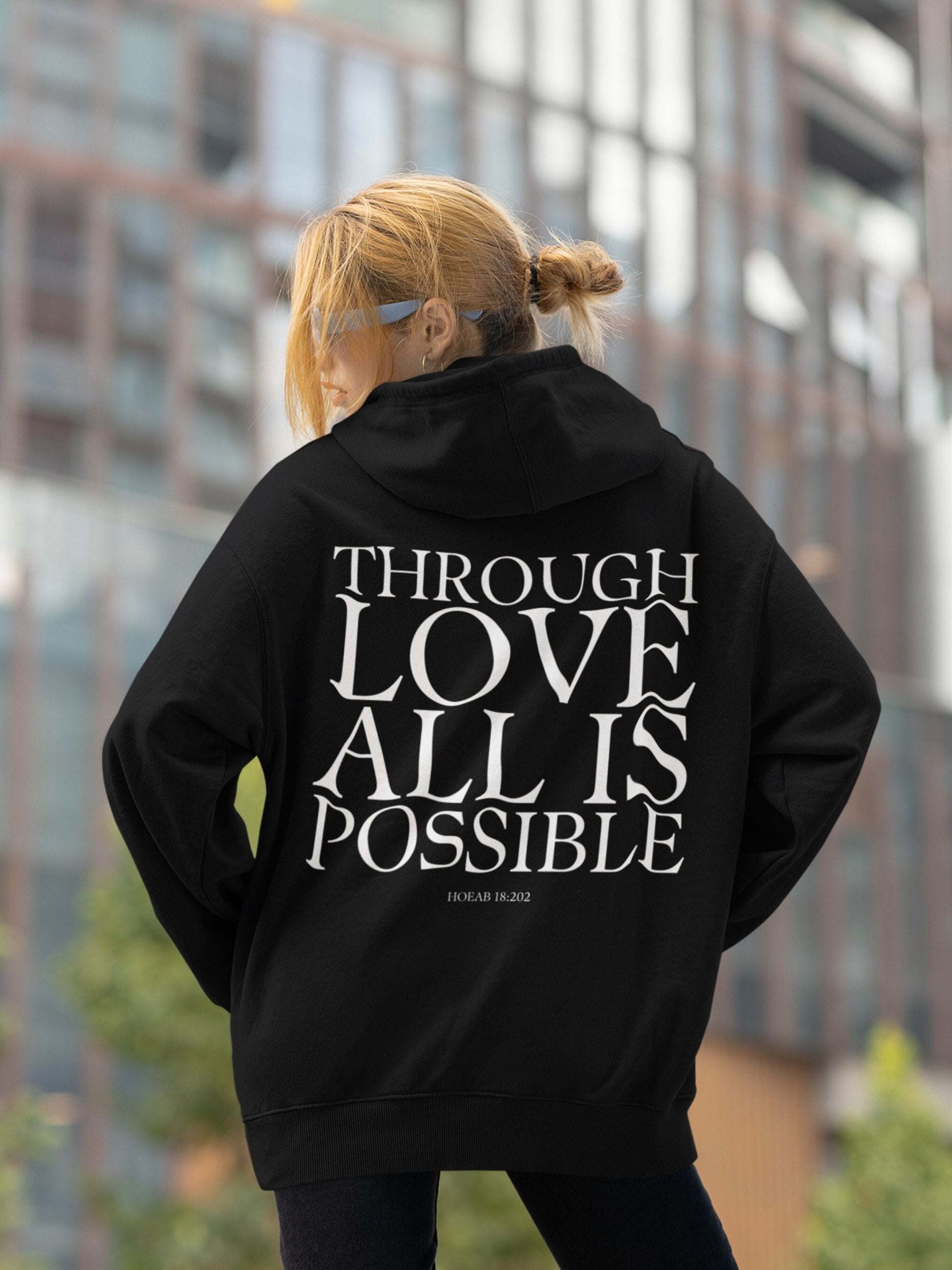 Crescent City HOEAB Through Love All is Possible * Danika Bryce Hunt Lehabah Pack of Devils * bible quote style hoodie bookish fandom merch