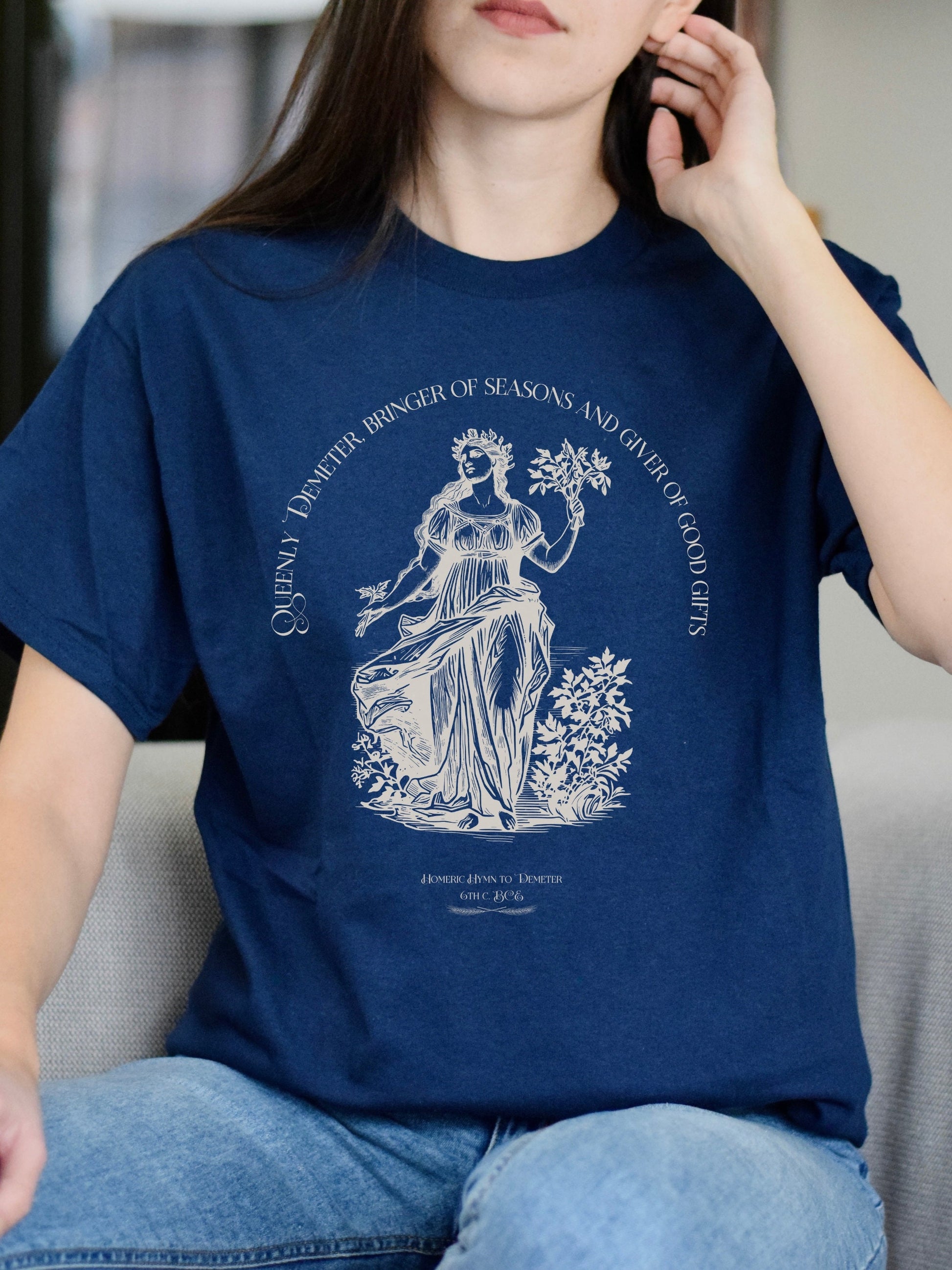 Demeter Autumn Harvest Goddess Tshirt * Homer Illiad Greek Mythology Tee Shirt * Dark Academia Aesthetic Witchy Wiccan Artsy Goth Aesthetic