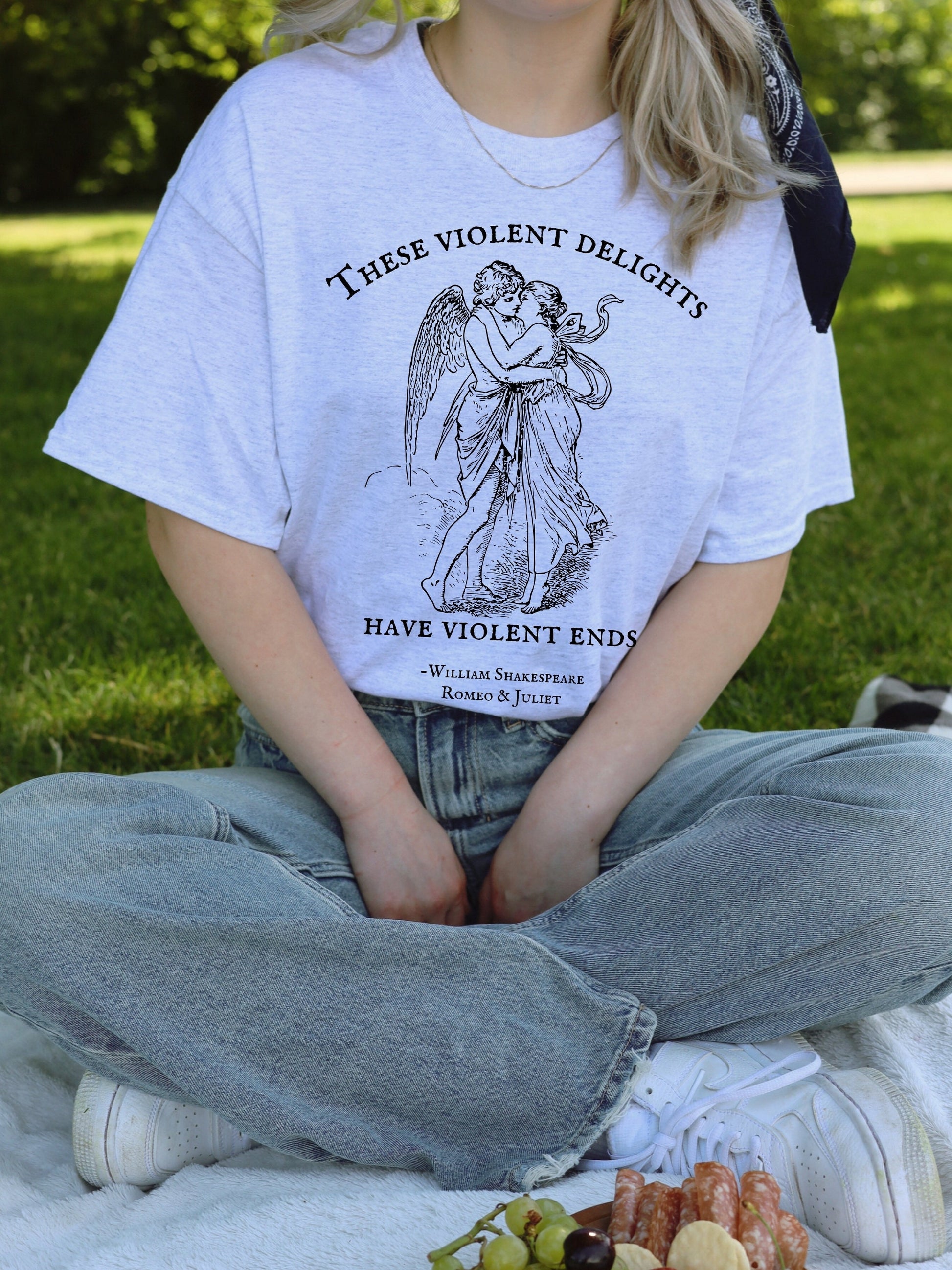 These violent delights have violent ends Shakespeare quote tee * Romeo and Juliet coquette aesthetic angelcore bookish gift light academia