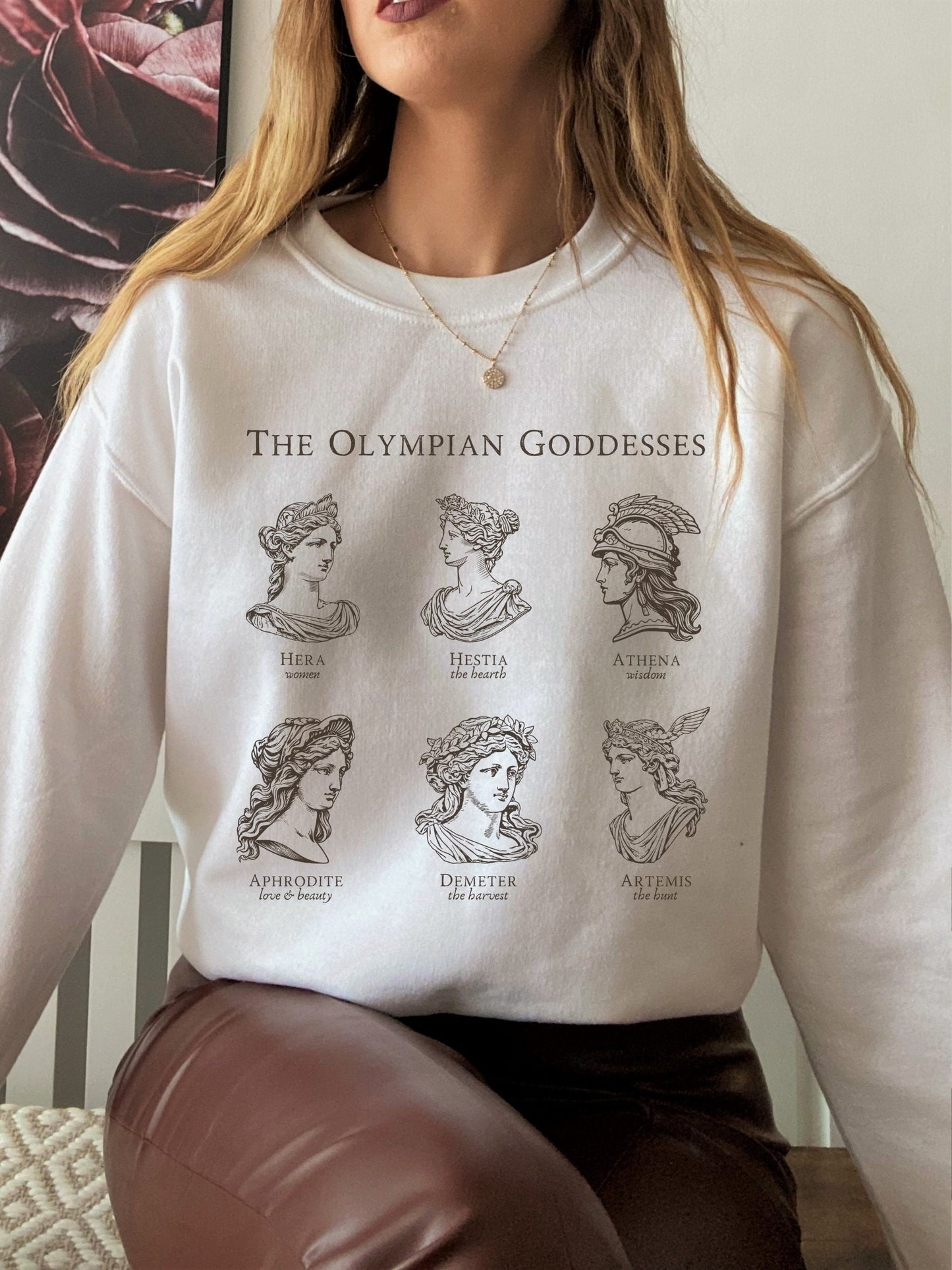 The Goddesses Greek mythology Classic Literature sweatshirt * athena aphrodite demeter artemis * Illiad muses fates * dark light academia