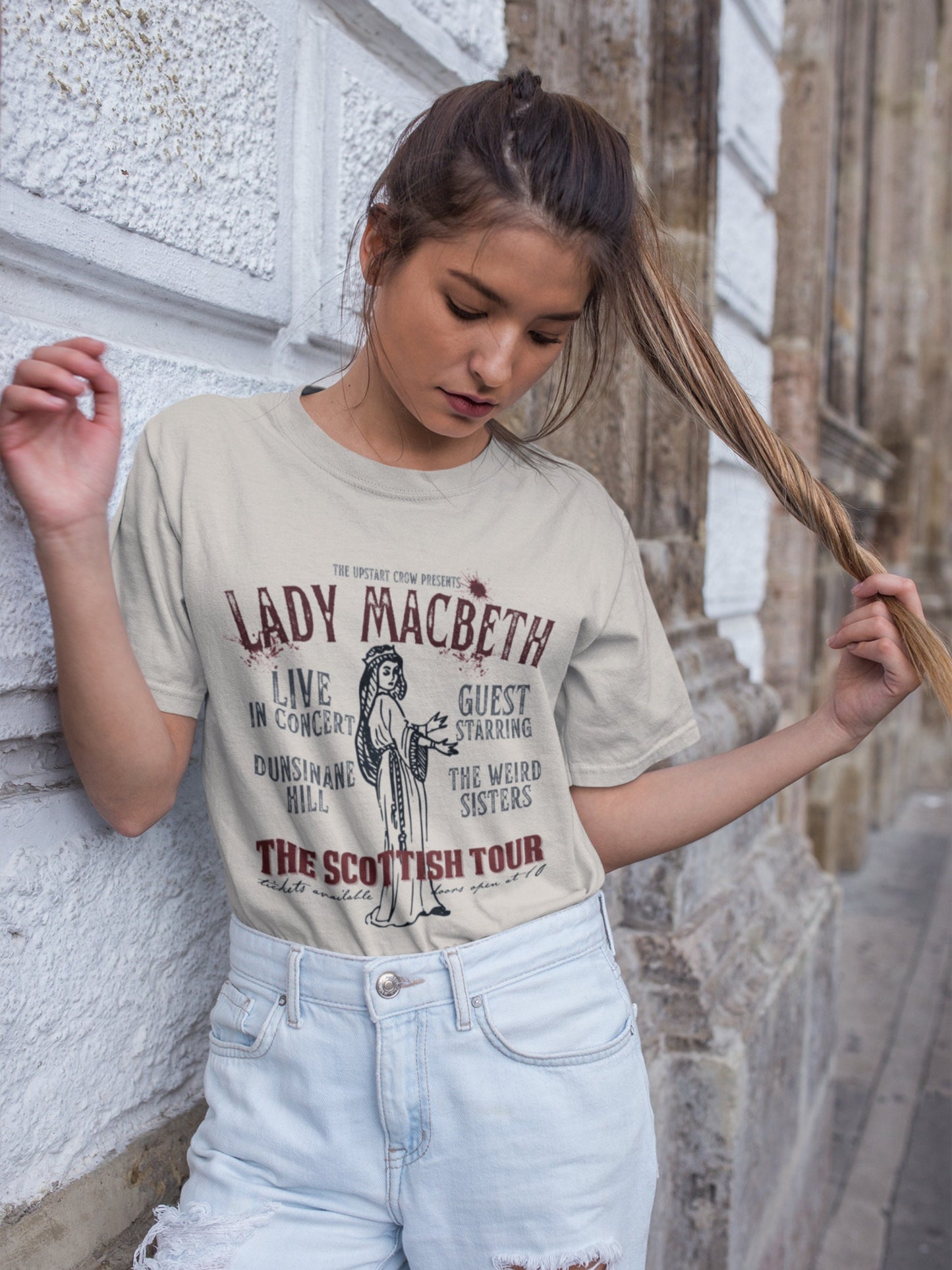 Shakespeare Lady Macbeth Distressed Concert Band Tee * Serpent Villains Scottish Tour * Reader Book Lover Fandom Merch Gift Dark Academia