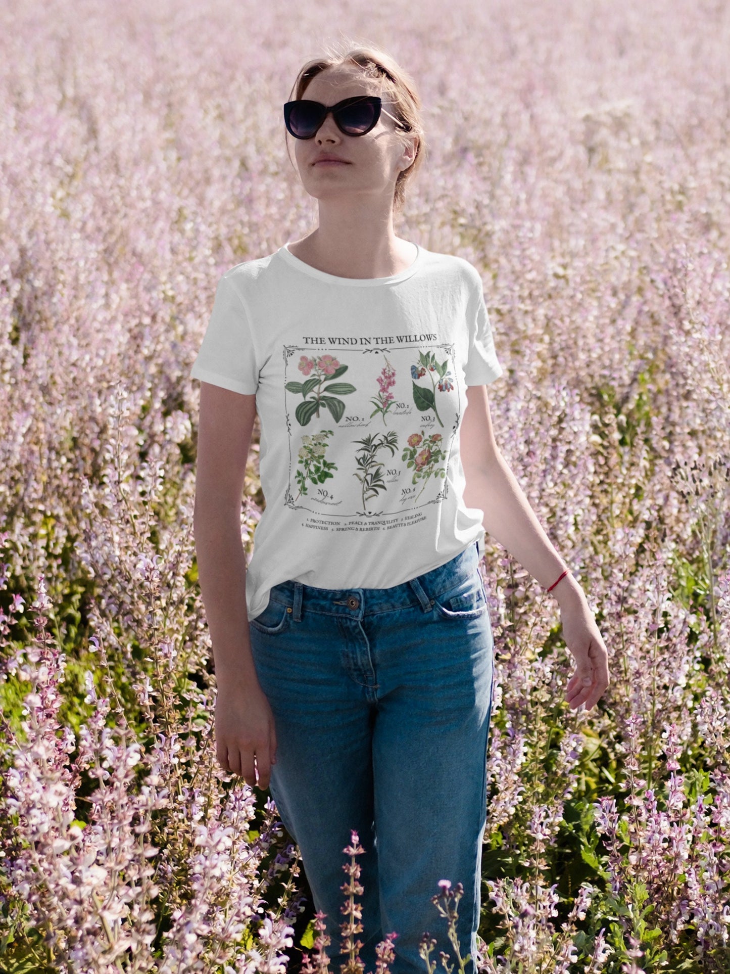 The Wind in the Willows Literary Flower Chart Herbology Floral Tee Shirt Bookish Merch Gift Cottagecore Goblincore Literature Dark Academia