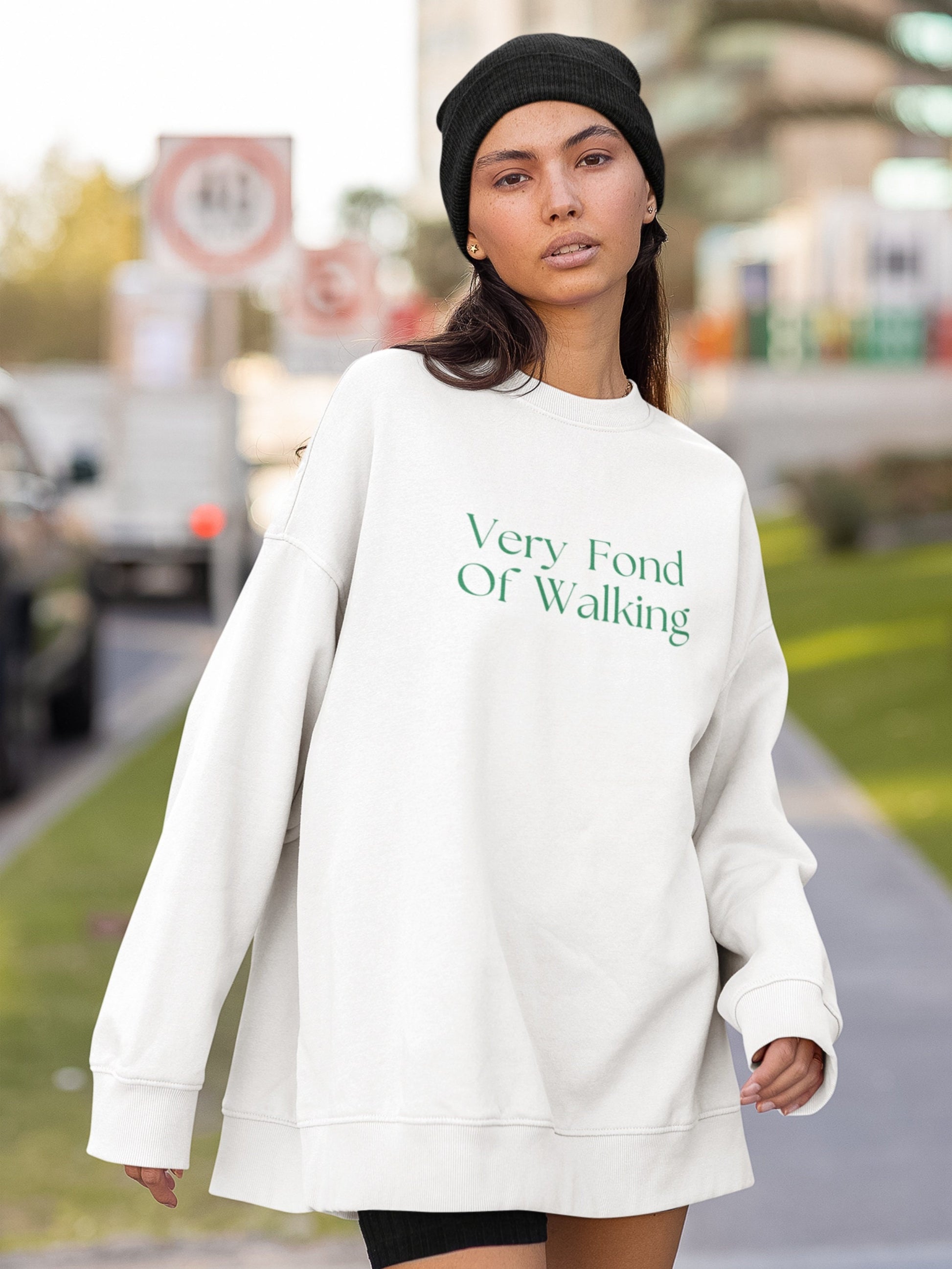 Pride & Prejudice Fond of Walking Sweatshirt * Clean Girl Aesthetic Sports Club Minimalist Wellness Hot Girl Walk Bookish Jane Austen Merch