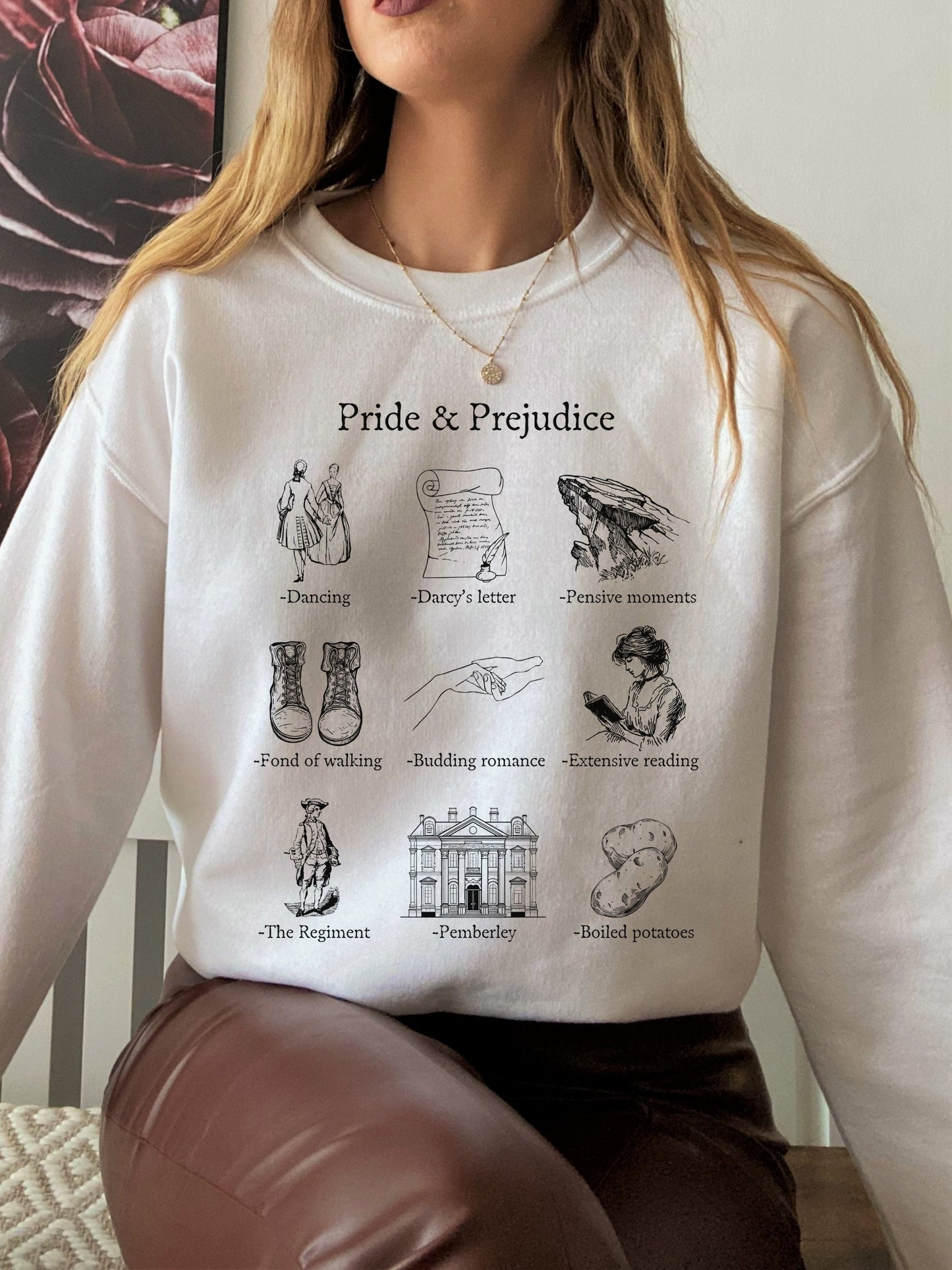 Pride & Prejudice Jane Austen Icon Chart Sweatshirt