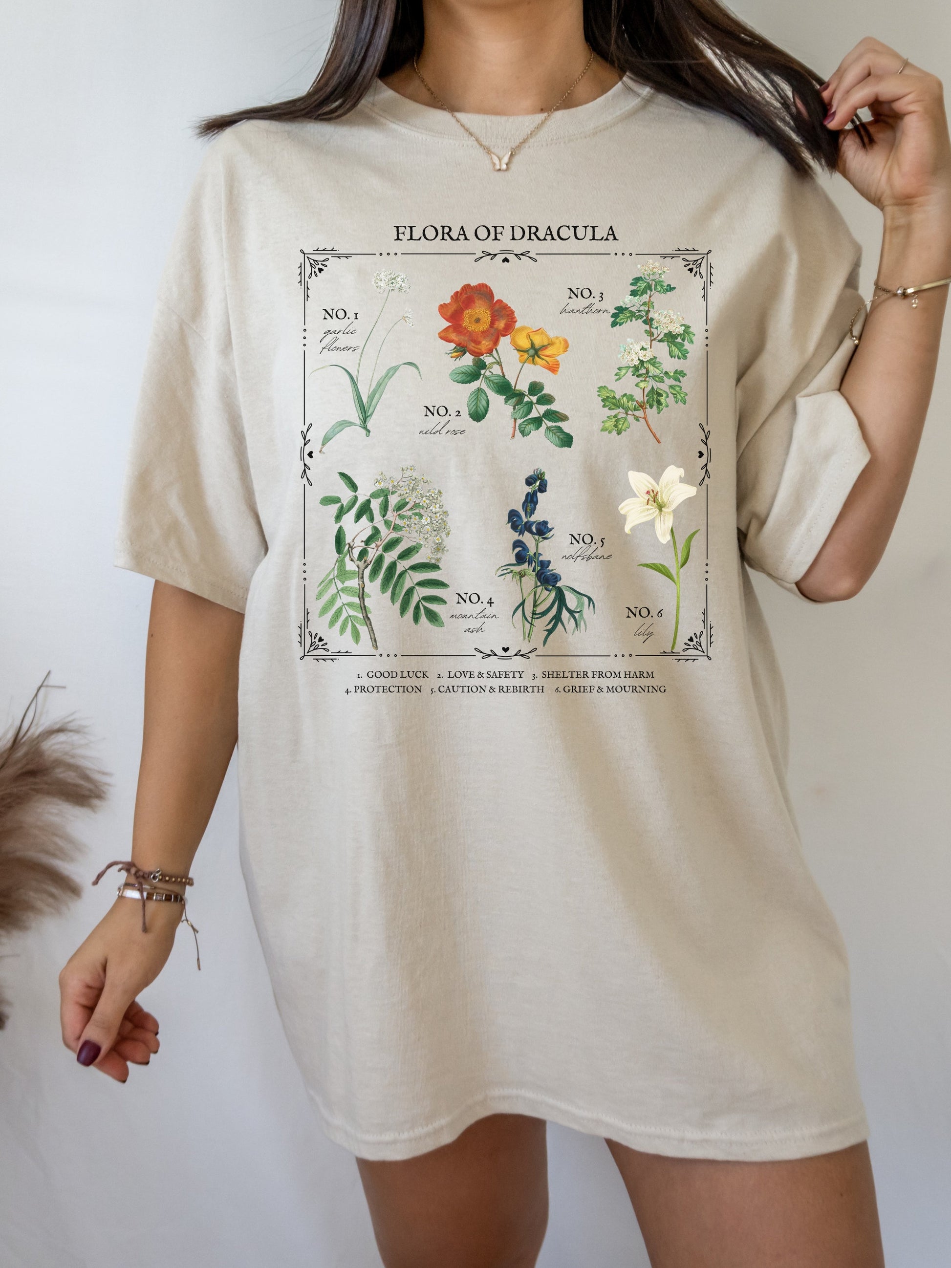 Flora of Dracula Literary Flower Chart * Herbology Floral Tee Shirt Bookish Bookworm Gift * Bram Stoker Poet Literature Dark Gothic Academia