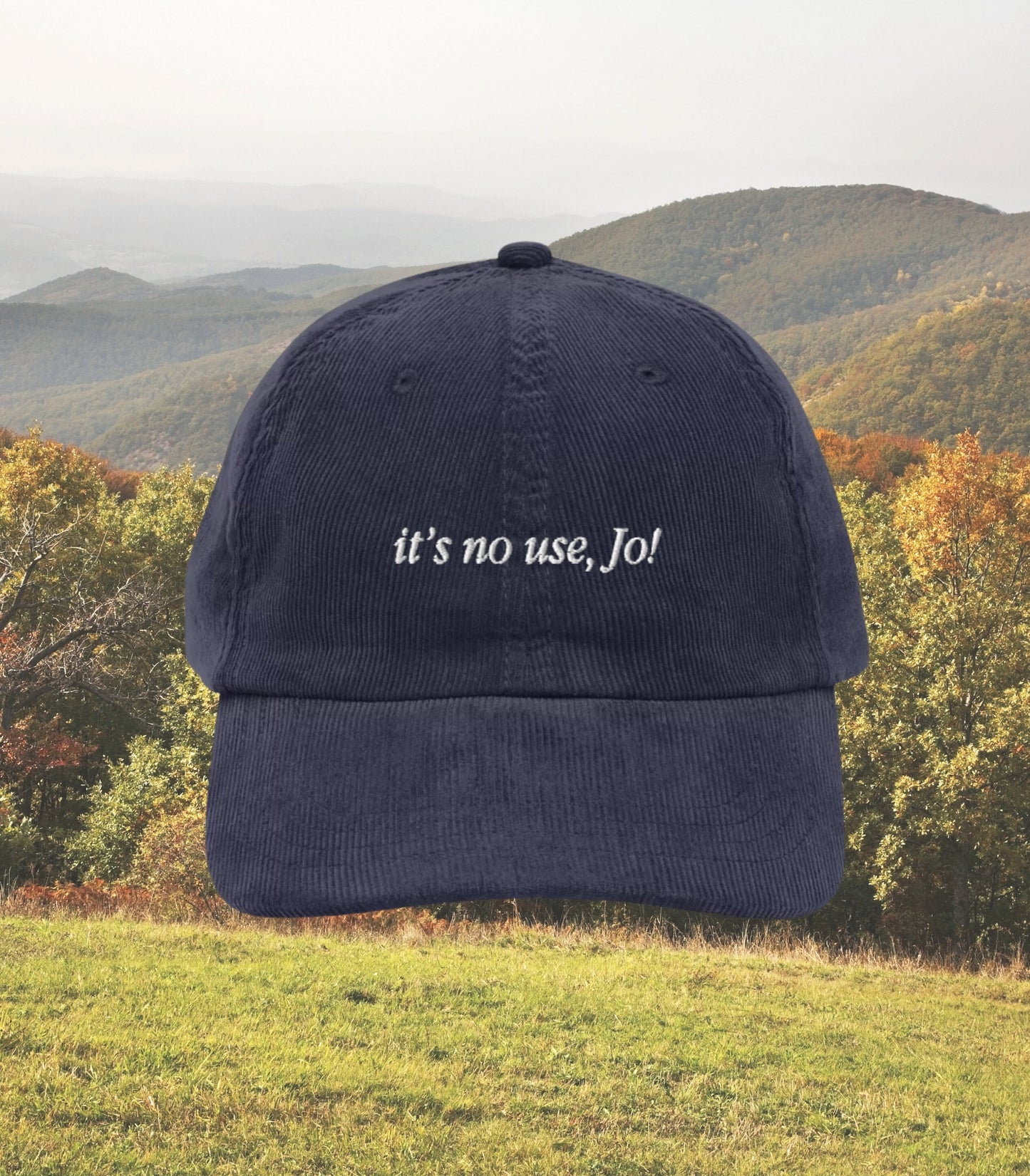 Little Women It's No Use Jo Corduroy Embroidered Hat * Cottagecore March Sisters Meg Jo Beth Amy Laurie Book Fandom Merch Bookish Gift