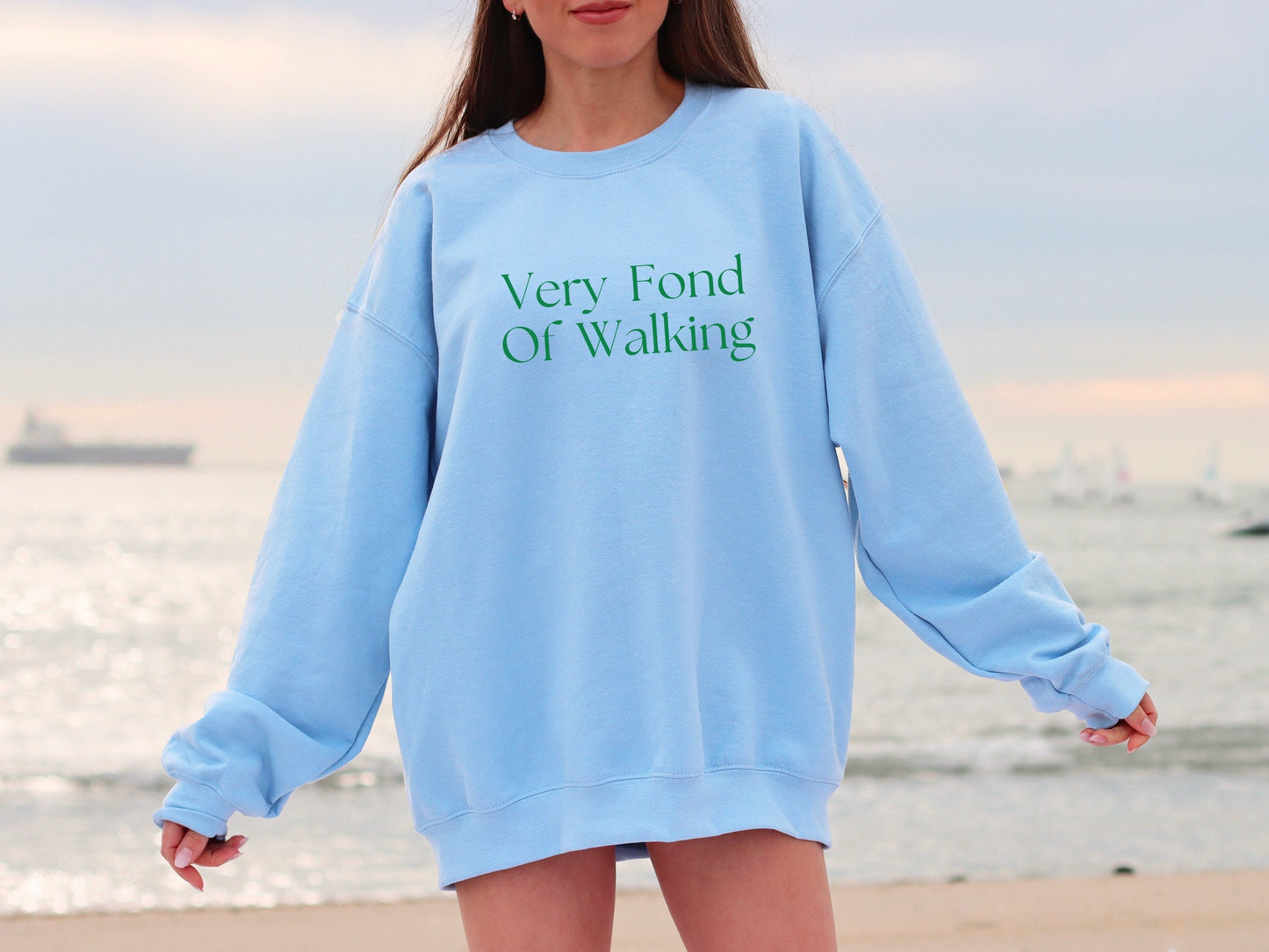 Pride & Prejudice Fond of Walking Sweatshirt * Clean Girl Aesthetic Sports Club Minimalist Wellness Hot Girl Walk Bookish Jane Austen Merch