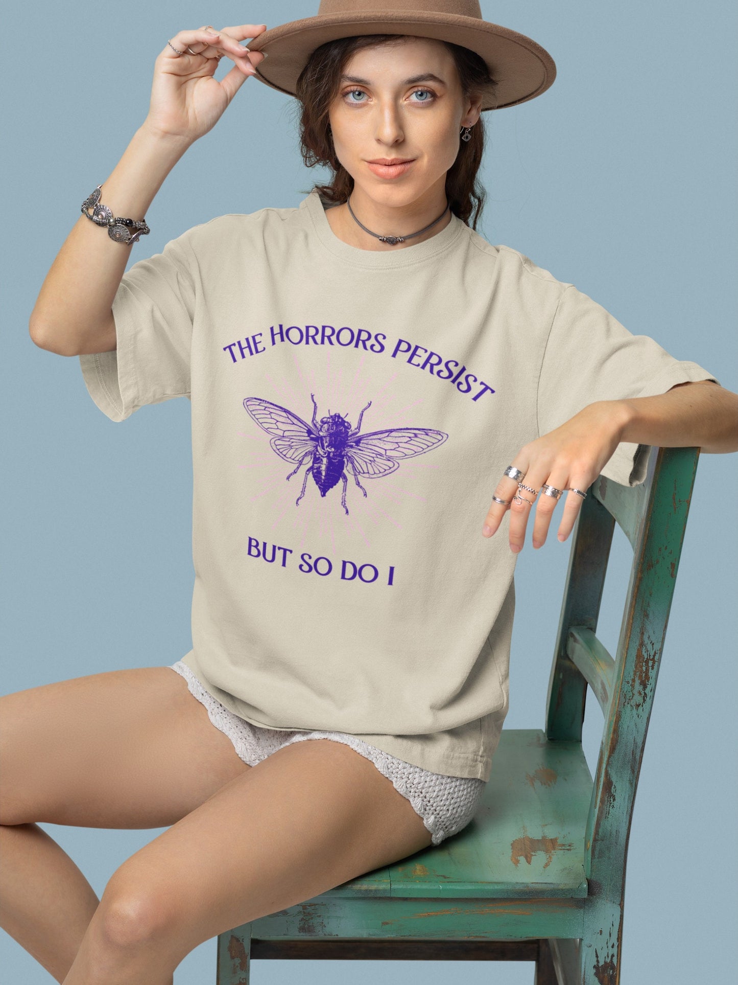 Cicada 2024 Unhinged Trendy Tshirt * Horrors Persist * Dark Academia Goblincore Gifts * Year of The Cicada Bug Clothing Entomology Insects