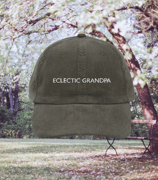 Eclectic Grandpa vintage corduroy embroidered dad hat * Aesthetic Series * Fathers Day Gift Idea Outdoorsy Subtle Trendy Trucker Cap