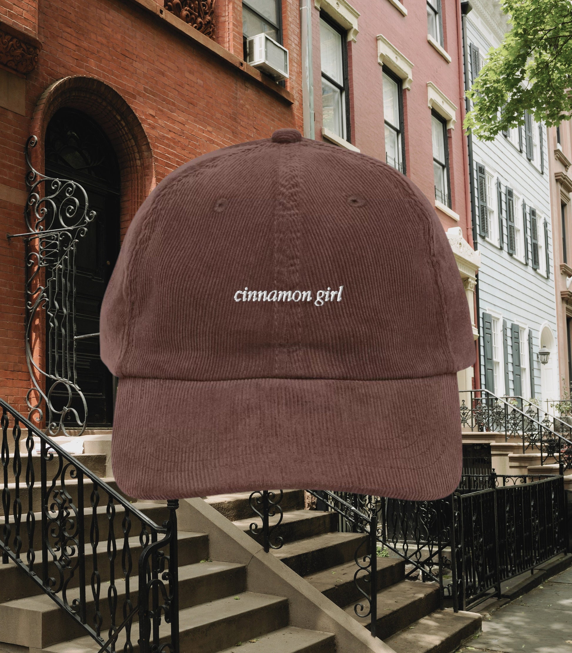 Cinnamon Girl Corduroy Embroidered Dad Hat * Coquette Old Money Sweet like Cinnamon Angelcore Dollette Lana Aesthetic Cap bff gift