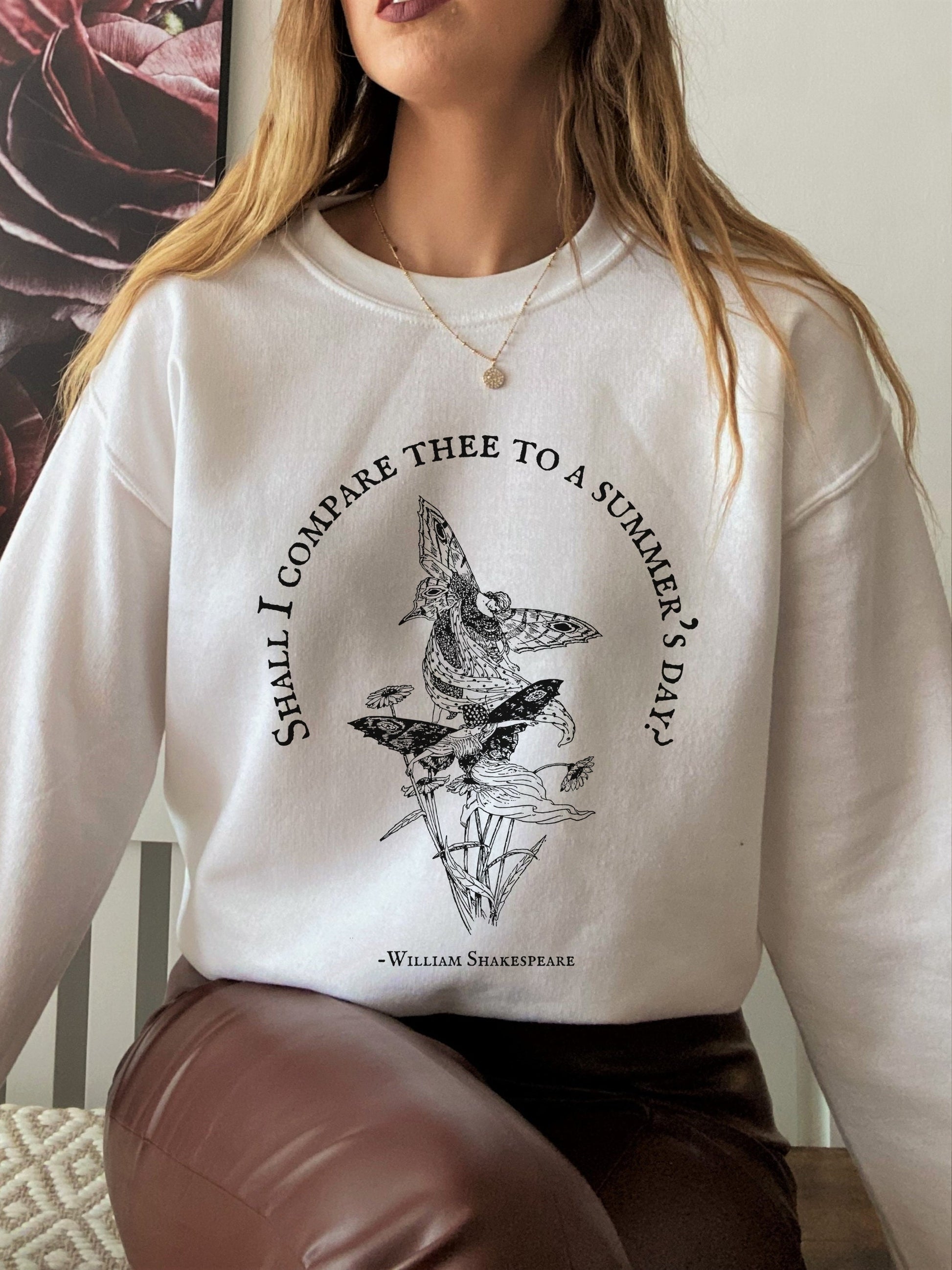 Shakespeare Sonnet Sweatshirt * Summer's Day Hoodie * Subtle Bookish Merch Reader Bookworm Gift Hoodie * Poet Literature Shirt Dark Academia