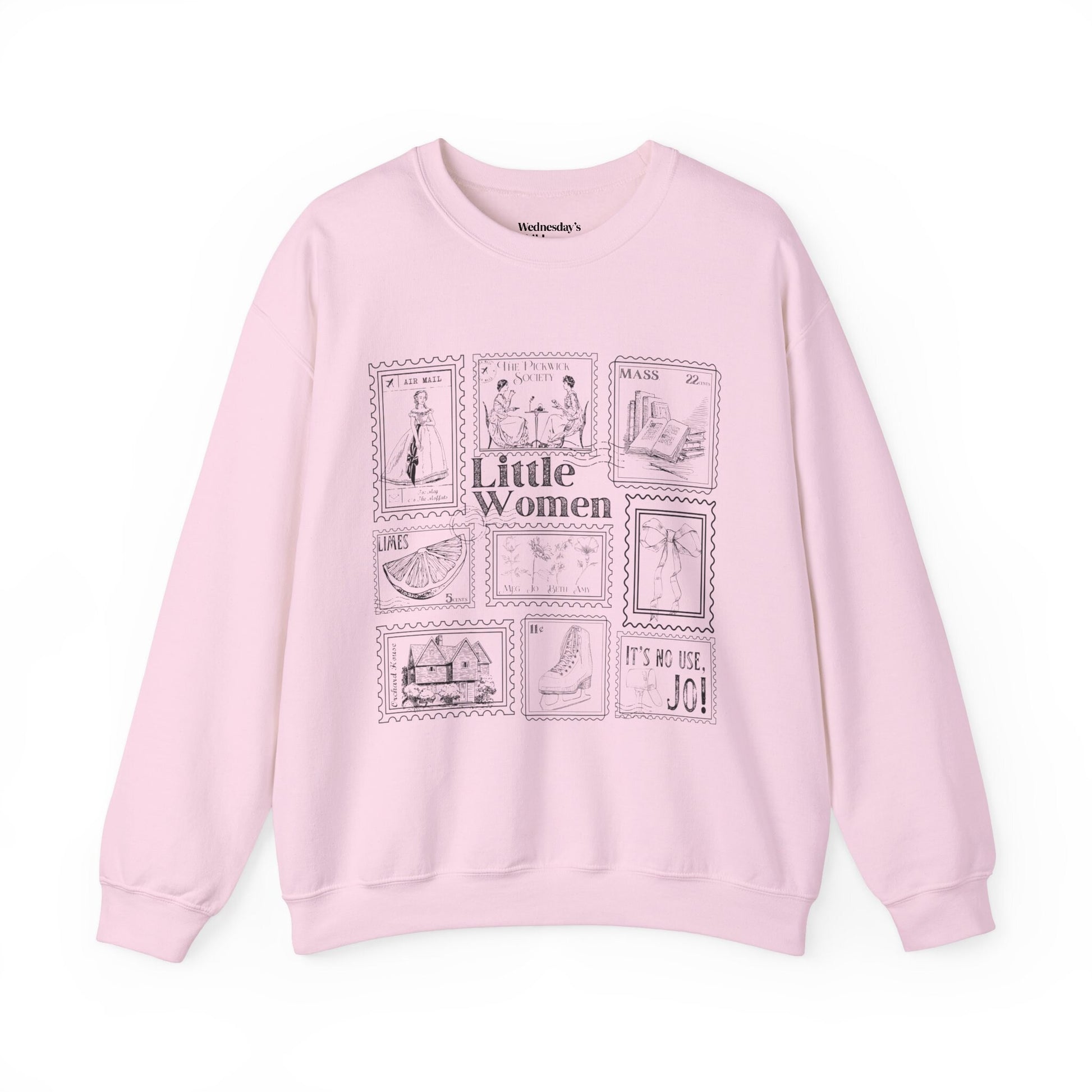 Little Women Literary Stamp Collection Sweatshirt * Cottagecore March Sisters Meg Jo Beth Amy Greetings Orchard House Fandom Merch Bookish