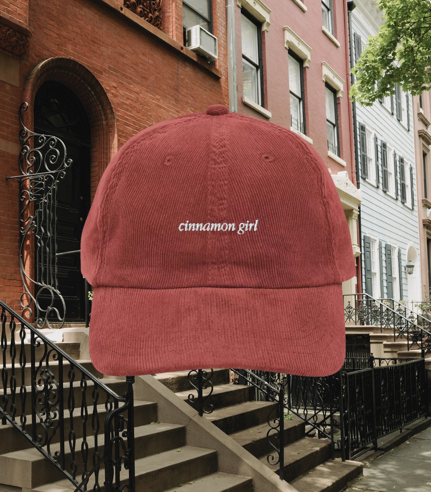 Cinnamon Girl Corduroy Embroidered Dad Hat * Coquette Old Money Sweet like Cinnamon Angelcore Dollette Lana Aesthetic Cap bff gift