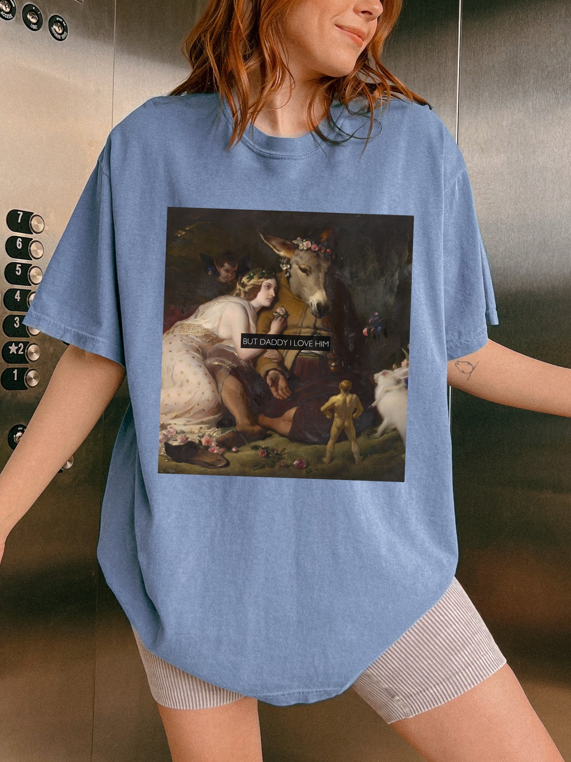 But daddy I love him Altered Art Series Titania Bottom Landseer Midsummer Nights Shakespeare Comfort Colors Feminist Tee Burn the Patriarchy