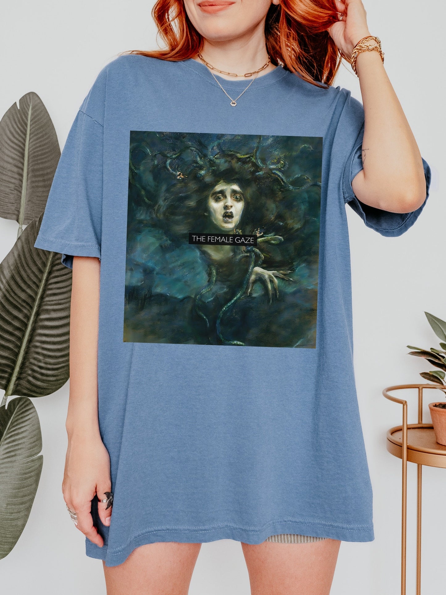 The Female Gaze * Altered Art Series * Medusa Gorgon Goddess Comfort Colors Feminist Witchy Tee Equal Rights Gift Petrify the Patriarchy