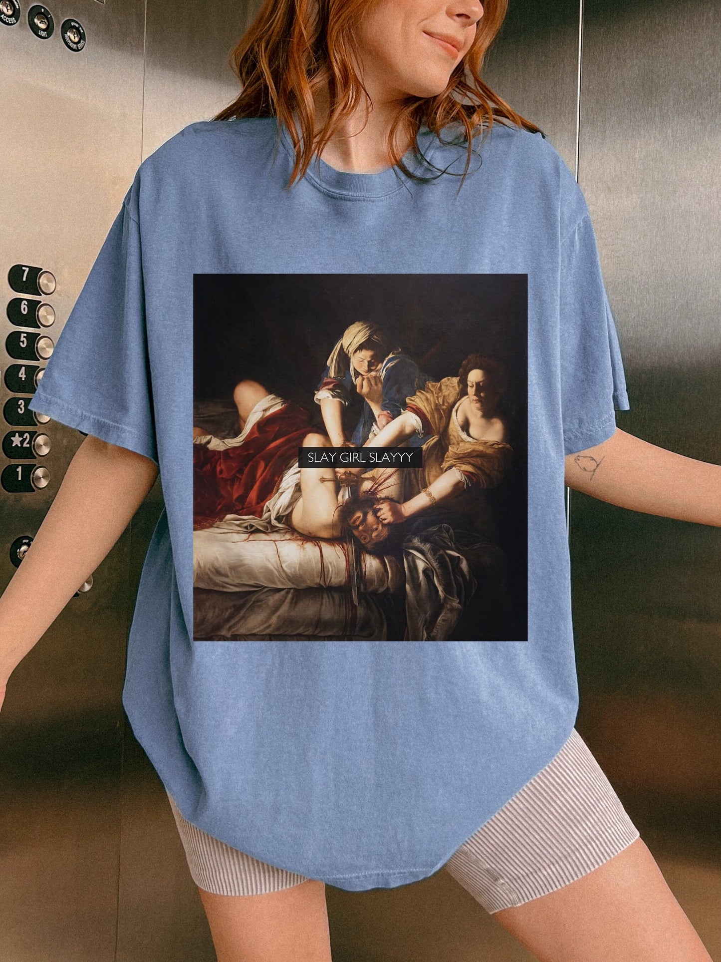 Slay Girl Slay! Altered Art Series * Judith beheading holofernes Comfort Colors Feminist Funny Tee Burn the Patriarchy Girls will be Girls