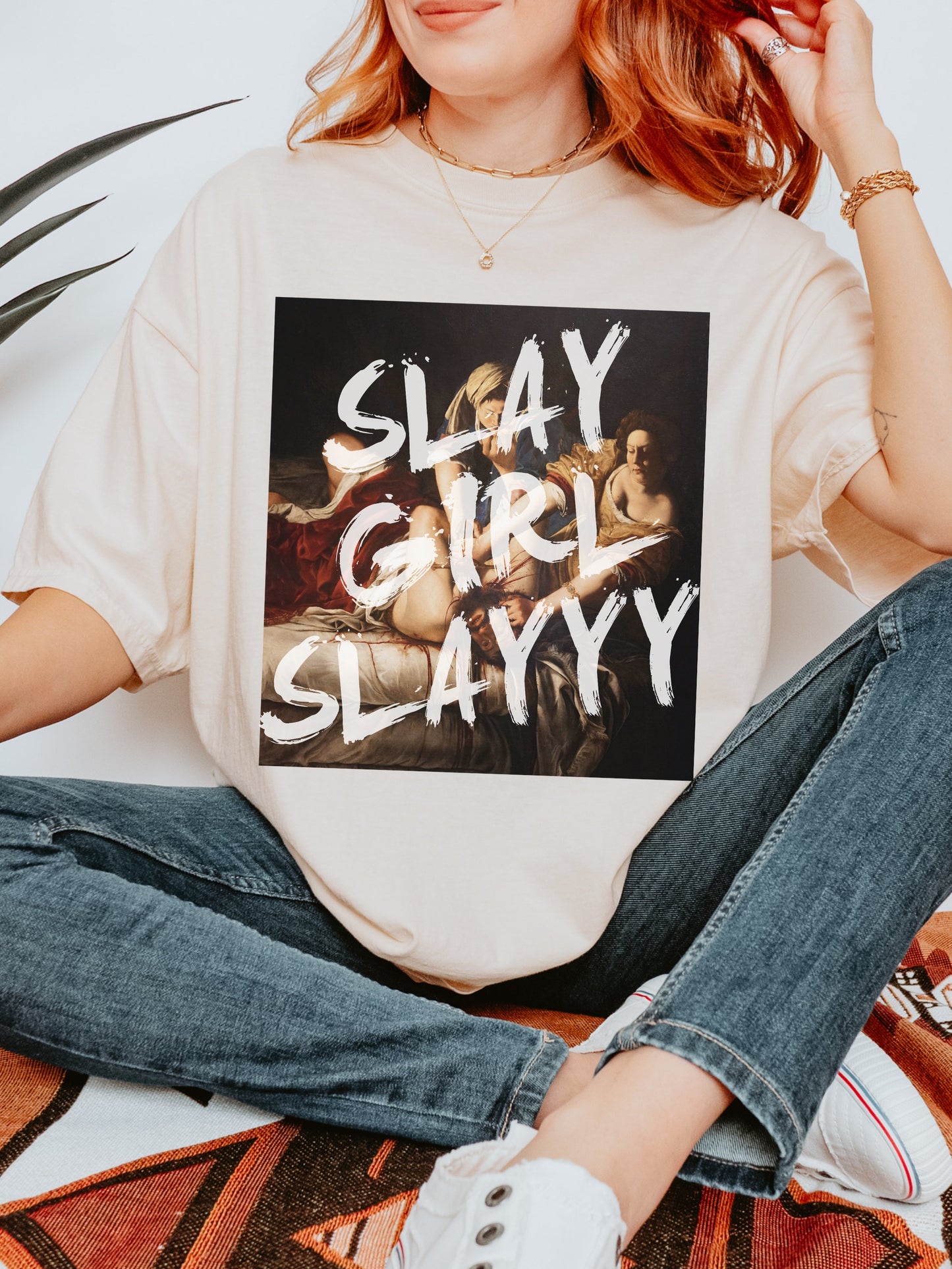 Slay Girl Slay! Altered Art Series * Judith beheading holofernes Comfort Colors Feminist Funny Tee Burn the Patriarchy Girls will be Girls