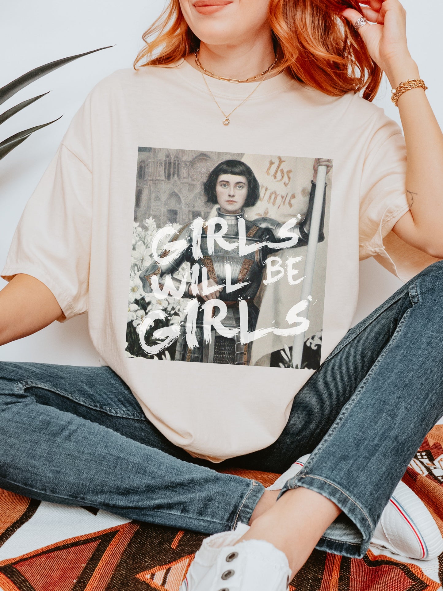 Girls will be girls! Altered Art Series Joan of Arc Comfort Colors Funny Unhinged Feminist Tee Gift Burn the Patriarchy I was born for this