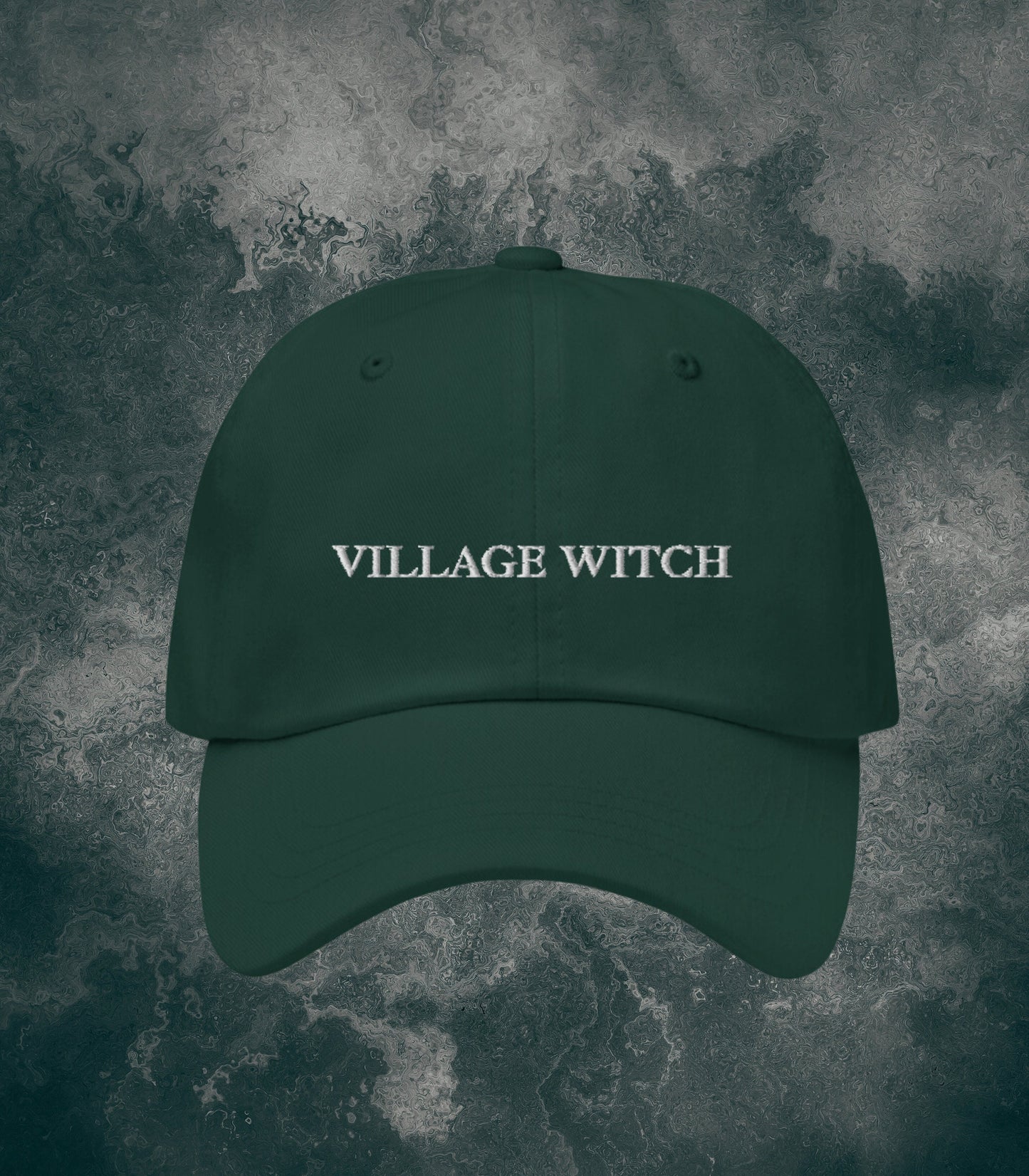 Village Witch Embroidered Dad Hat * Summerween Halloween Costume Salem Girls Trip Spooky Witchy Wicca Gothic Aesthetic Trucker Cap