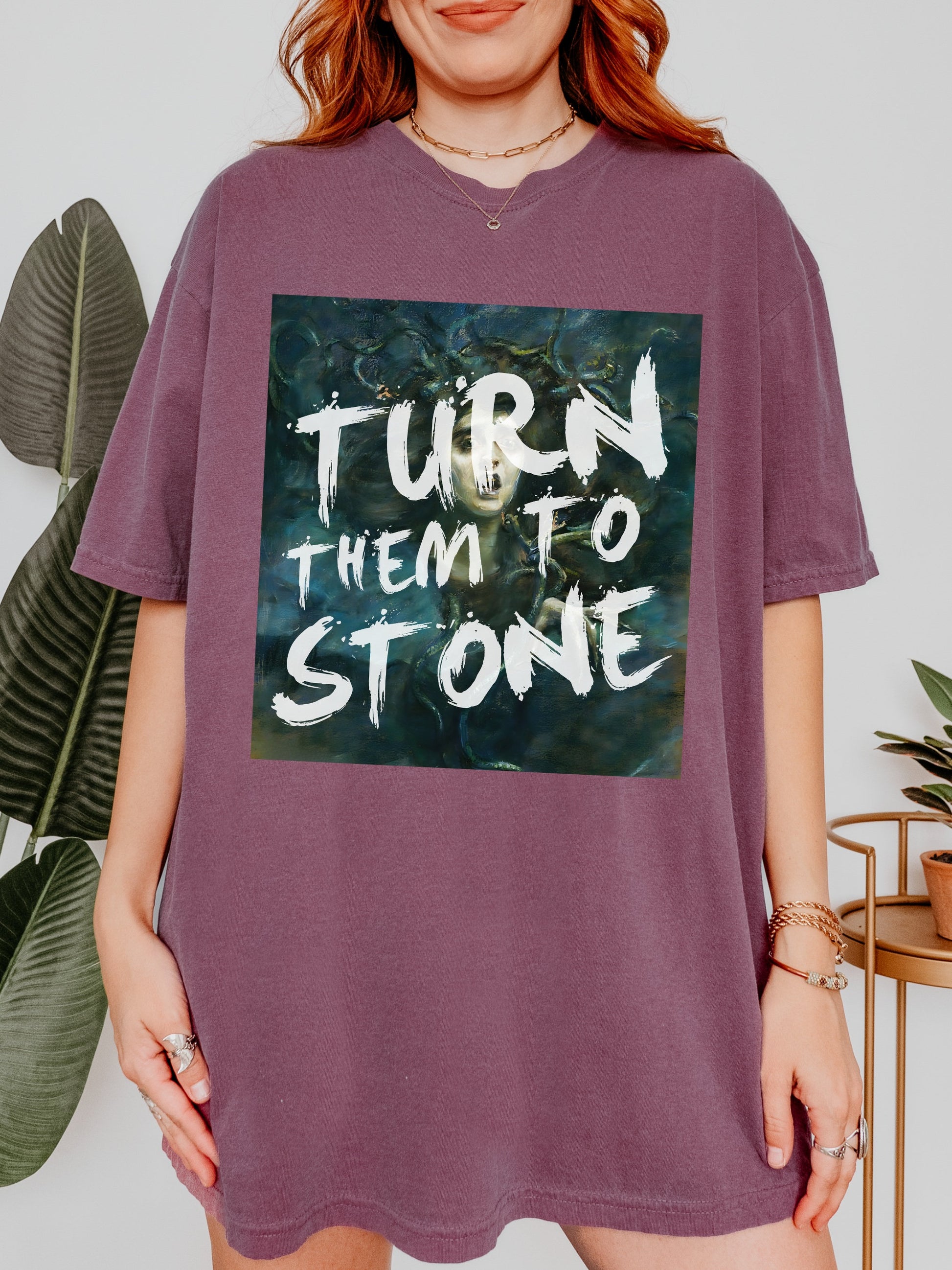 Turn them to stone * Altered Art Series * Medusa Gorgon Goddess Comfort Colors Feminist Witchy Tee Equal Rights Gift Petrify the Patriarchy