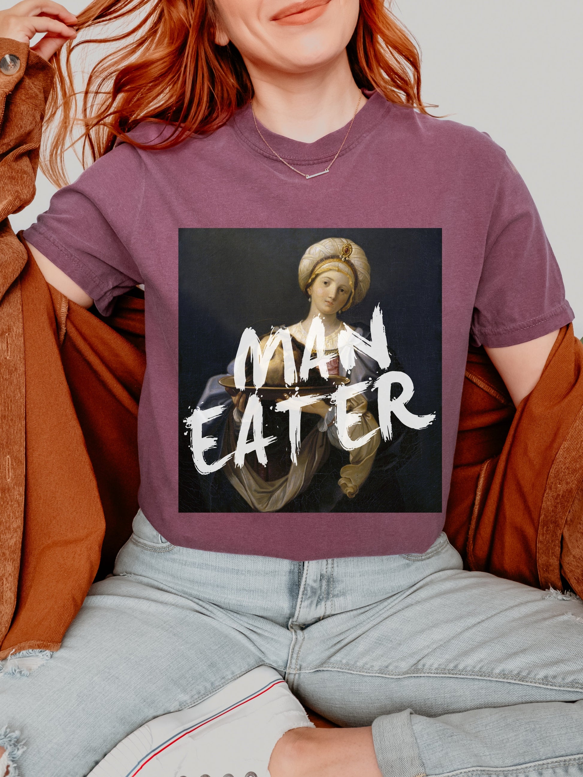 Maneater Altered Art Series * Salome Saint John Comfort Colors Feminist Funny Tee Equal Rights Gift Burn the Patriarchy Girls will be Girls