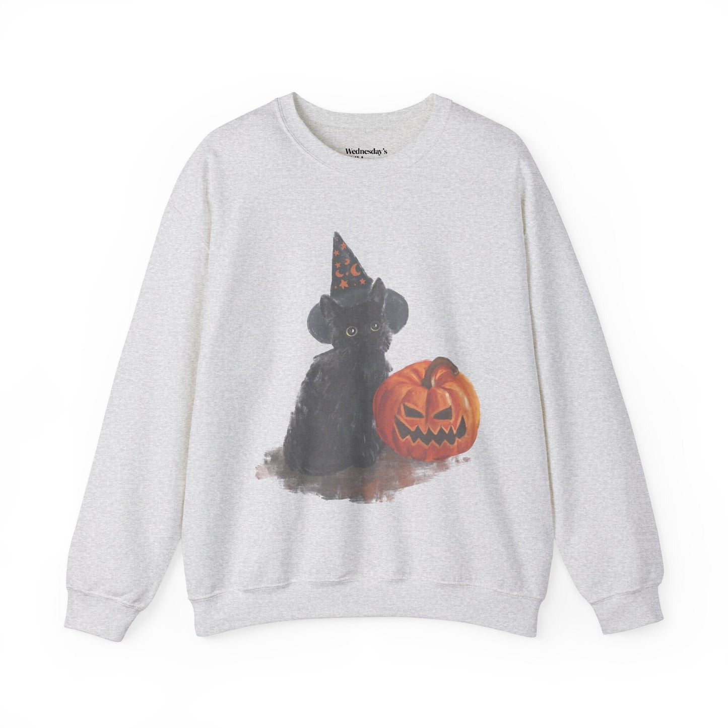 Halloween black cat vintage inspired sweatshirt trendy viral 90s retro pumpkin witchy aesthetic crewneck spooky hocus pocus salem girls trip