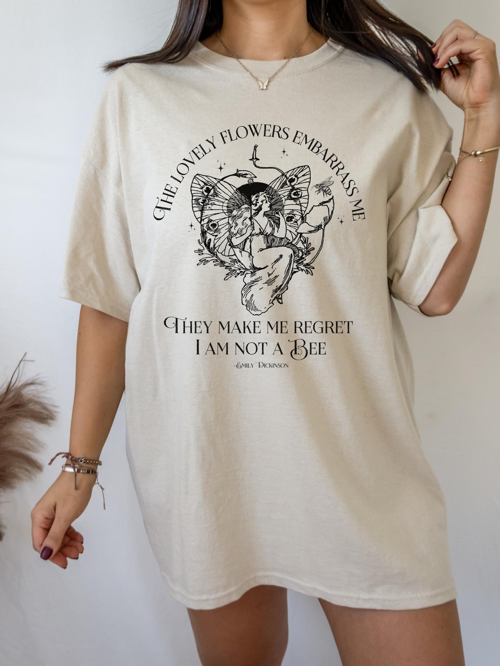 Emily Dickinson lovely flowers Quote Tshirt * grunge fairycore garden bee dark academia cottagecore aesthetic tee subtle bookish merch gift