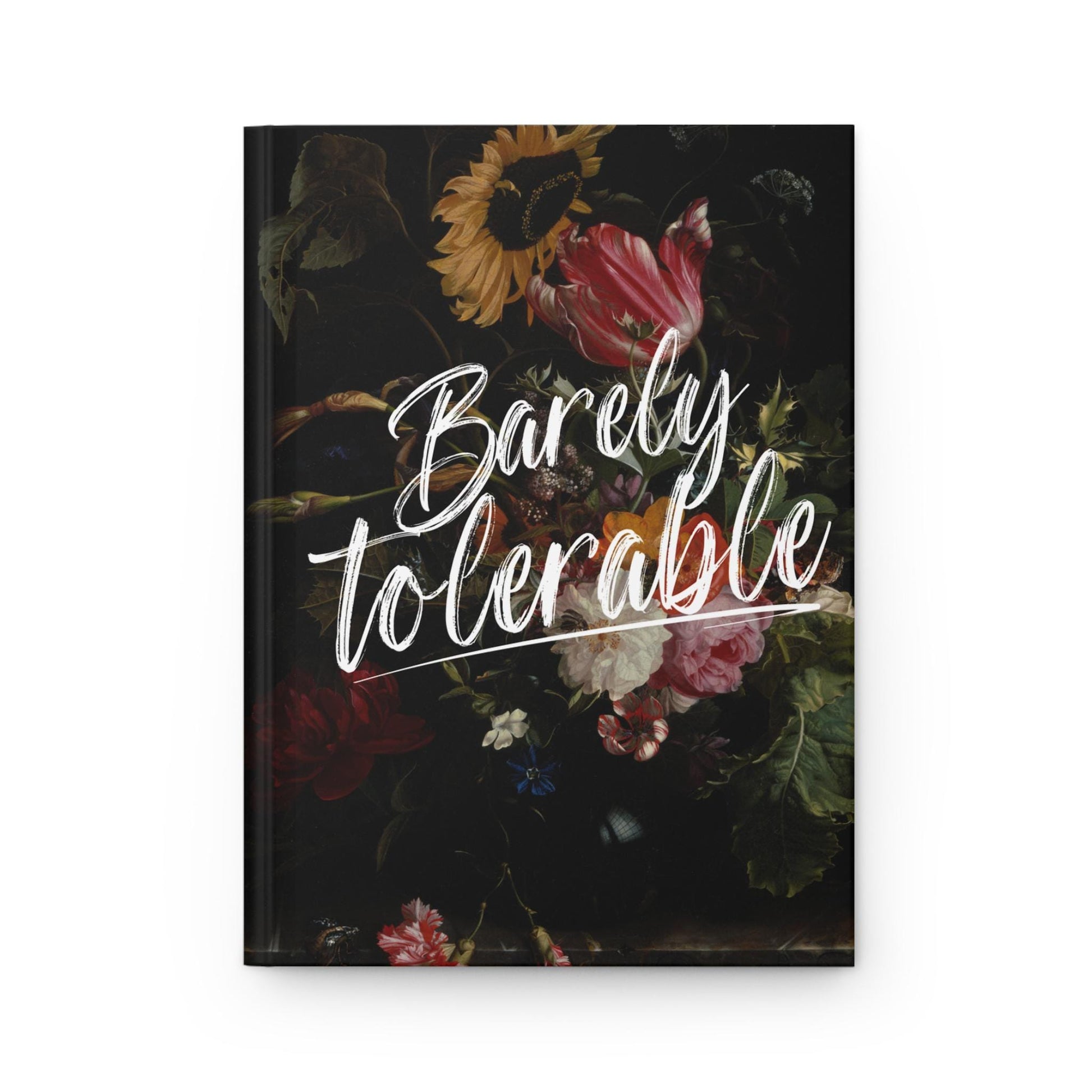 Pride & Prejudice Barely Tolerable Dark Academia Aesthetic Hardcover Journal * Botanical Moody Floral Notebook Planner Mr Darcy Jane Austen