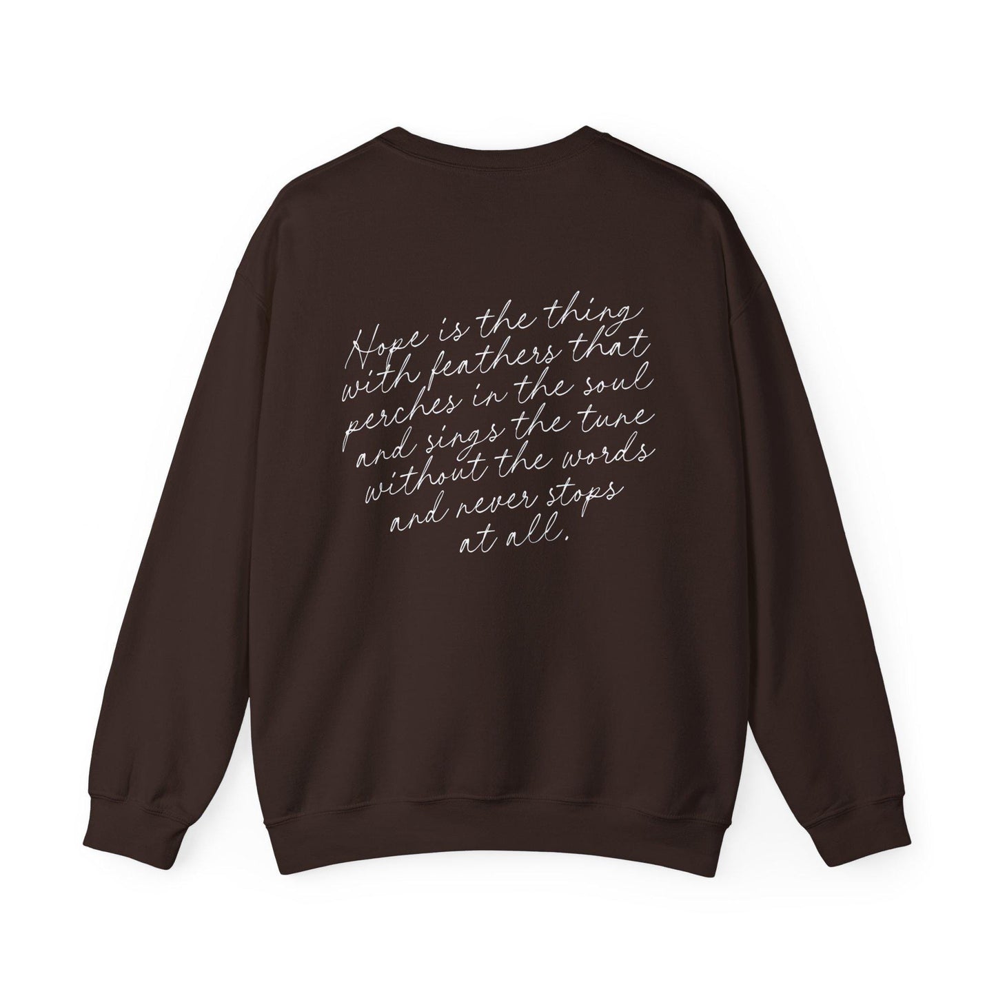 Emily Dickinson Hope is the Thing with Feathers Quote Sweatshirt * words on back dark academia cottagecore aesthetic subtle bookish merch