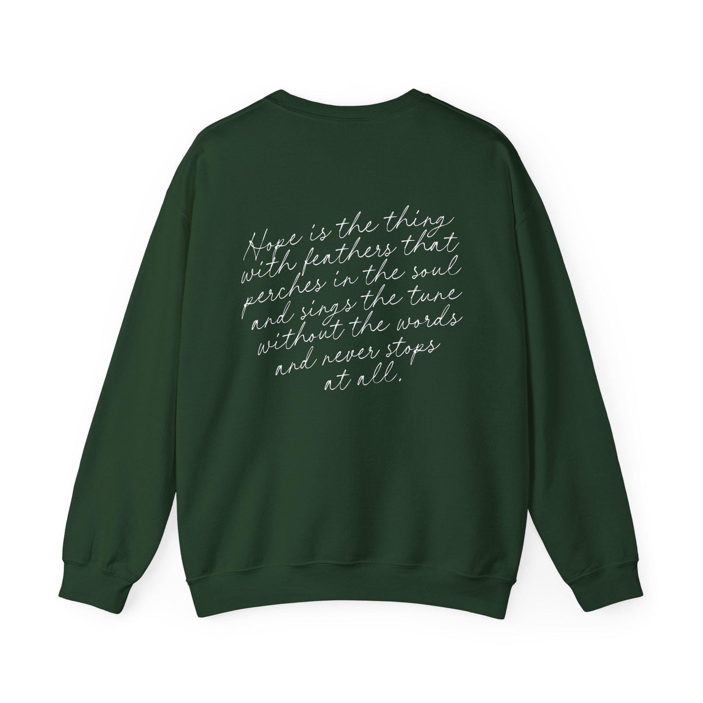 Emily Dickinson Hope is the Thing with Feathers Quote Sweatshirt * words on back dark academia cottagecore aesthetic subtle bookish merch