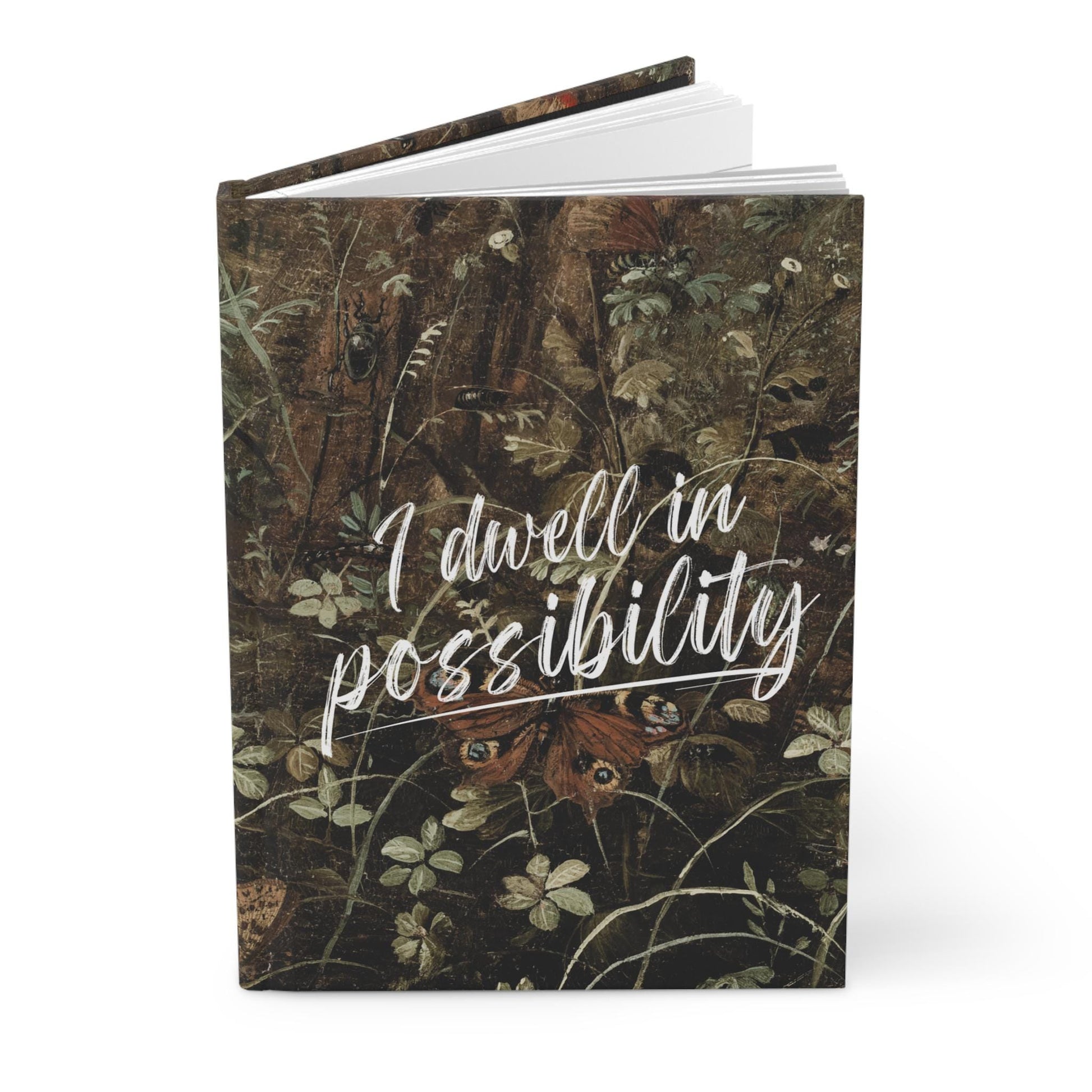 Dark Academia Emily Dickinson Dwell in Possibility Quote Aesthetic Reading Notebook * Vintage Style College Hardcover Journal Back to School