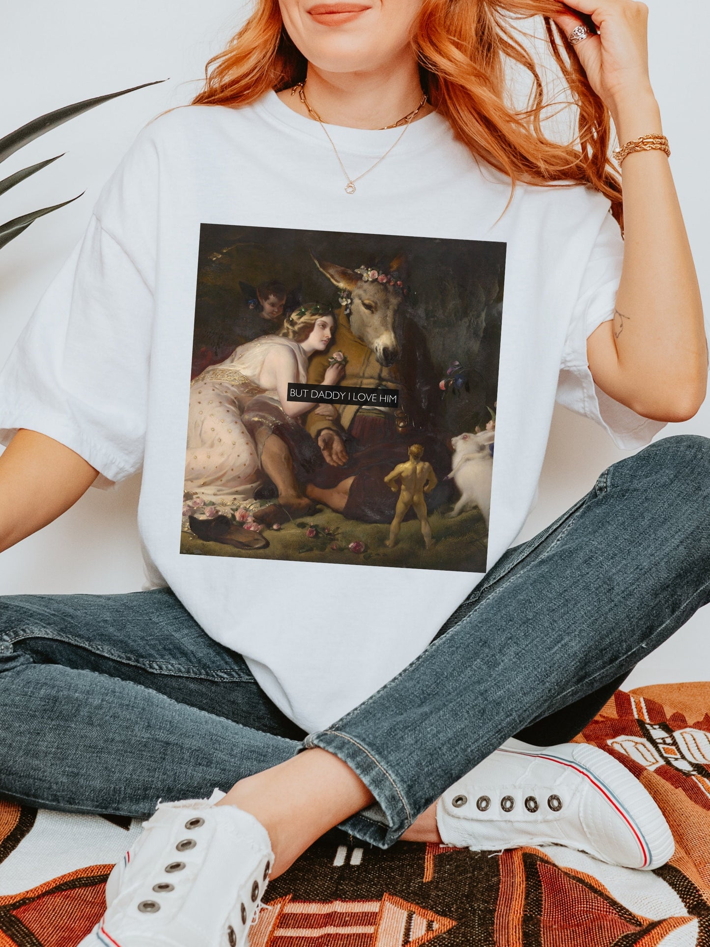 But daddy I love him Altered Art Series Titania Bottom Landseer Midsummer Nights Shakespeare Comfort Colors Feminist Tee Burn the Patriarchy