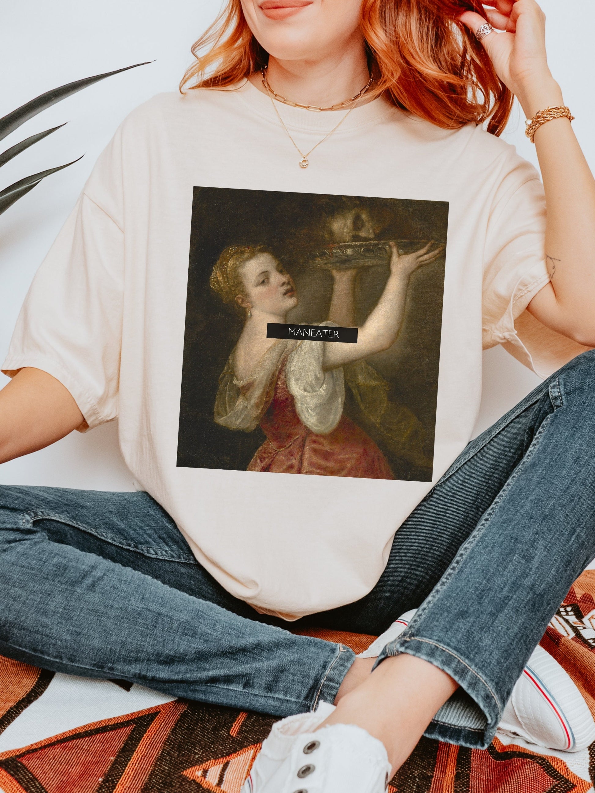 Maneater ~ Comfort Colors Salome Saint John Altered Art Series T-shirt