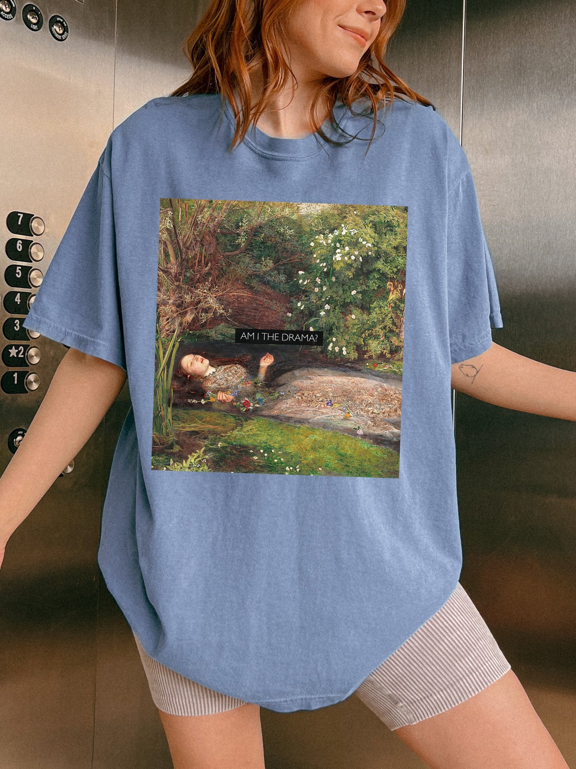 Am I the drama Altered Art Series * Millais Ophelia Comfort Colors Feminist Tee Equal Rights Gift Burn the Patriarchy * Shakespeare Hamlet