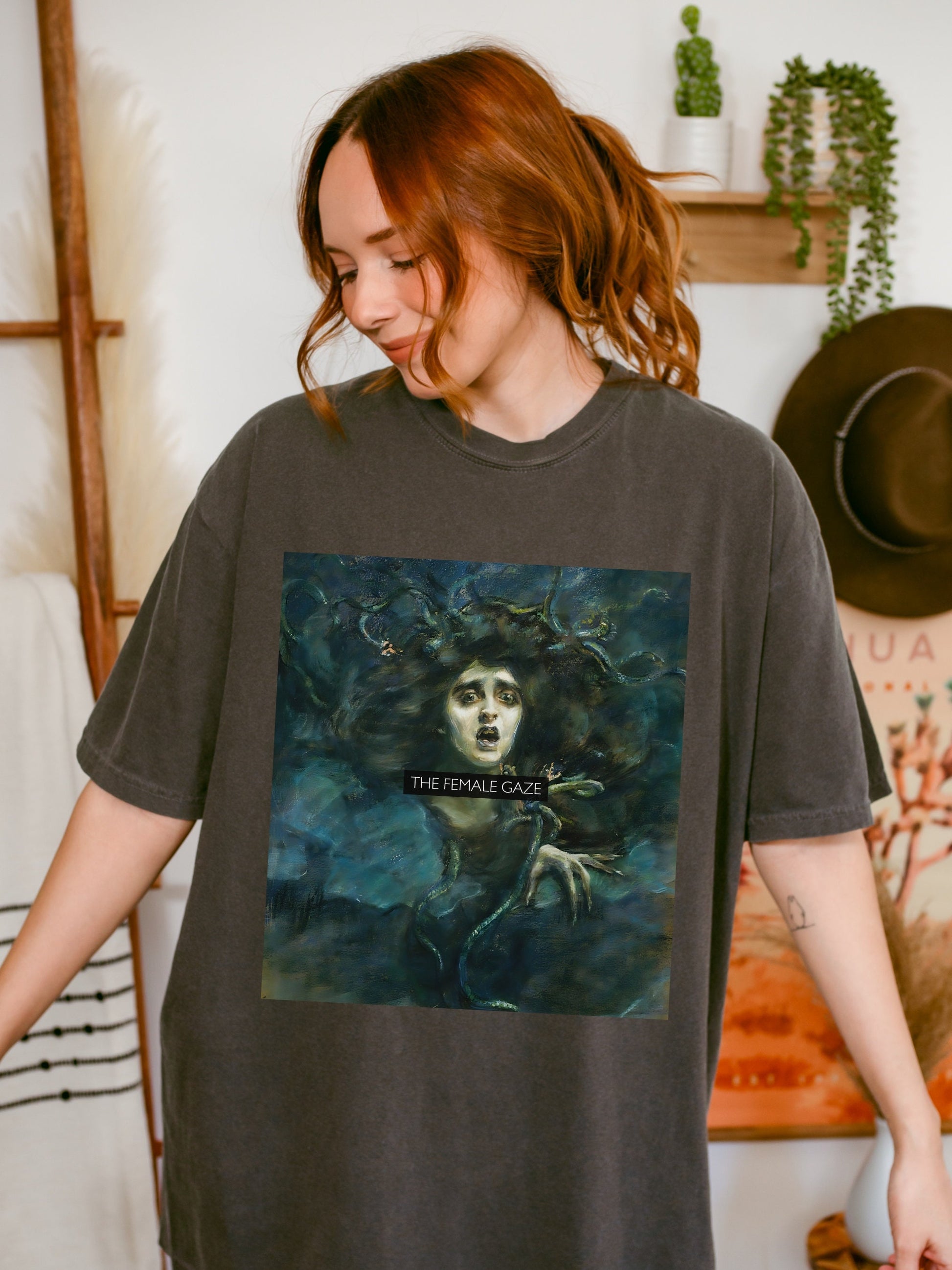 The Female Gaze * Altered Art Series * Medusa Gorgon Goddess Comfort Colors Feminist Witchy Tee Equal Rights Gift Petrify the Patriarchy