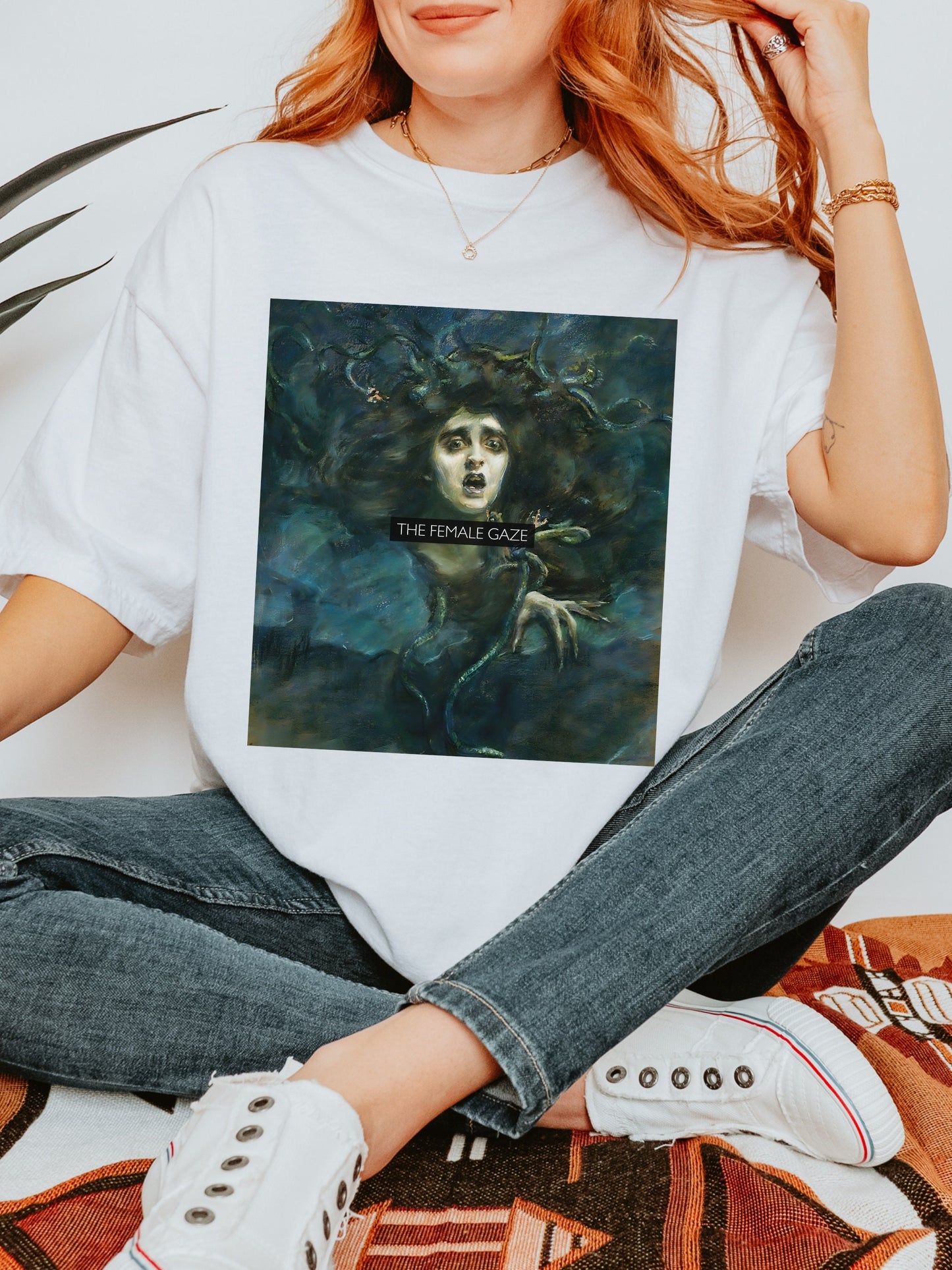 The Female Gaze * Altered Art Series * Medusa Gorgon Goddess Comfort Colors Feminist Witchy Tee Equal Rights Gift Petrify the Patriarchy