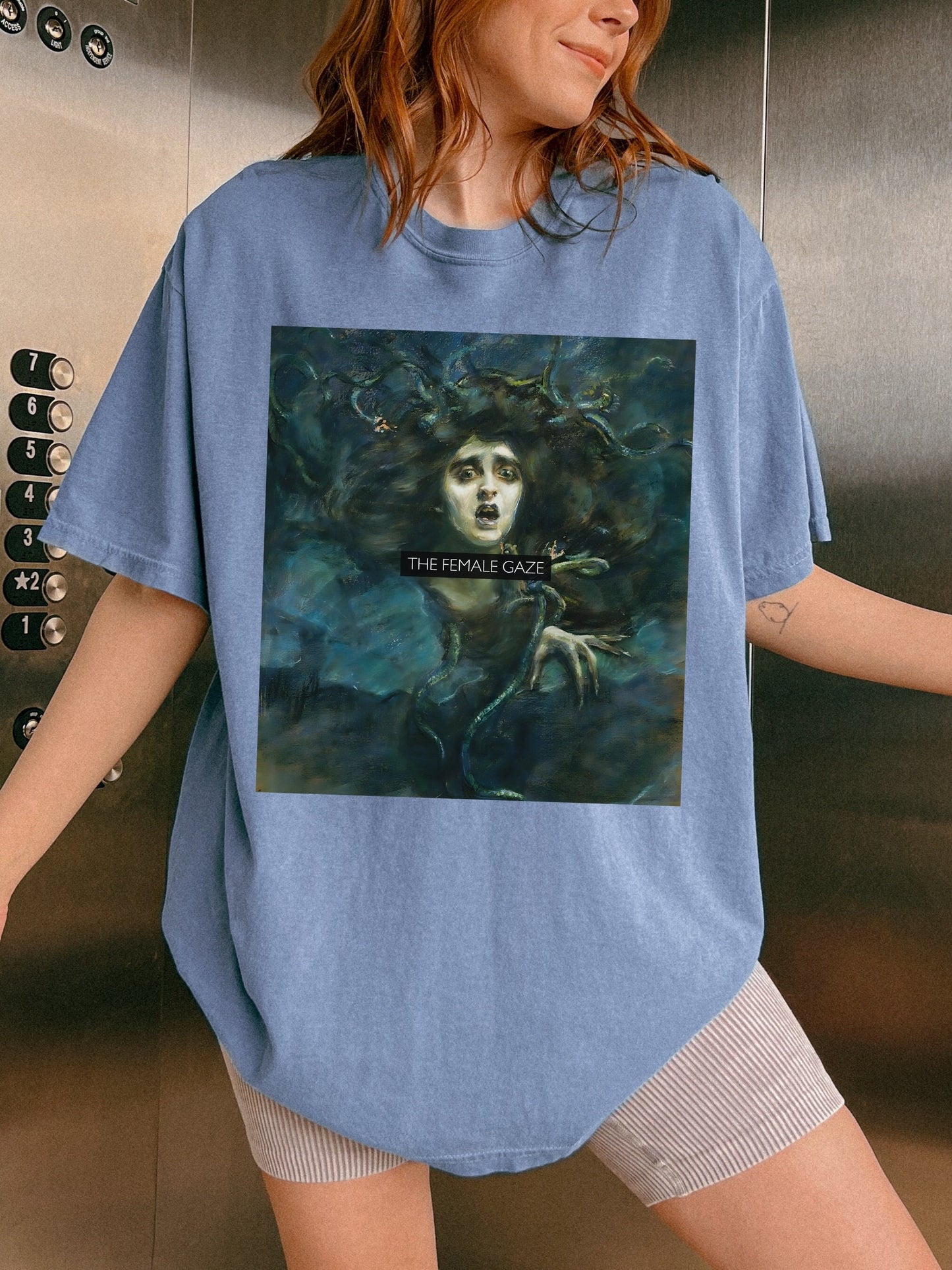 The Female Gaze * Altered Art Series * Medusa Gorgon Goddess Comfort Colors Feminist Witchy Tee Equal Rights Gift Petrify the Patriarchy